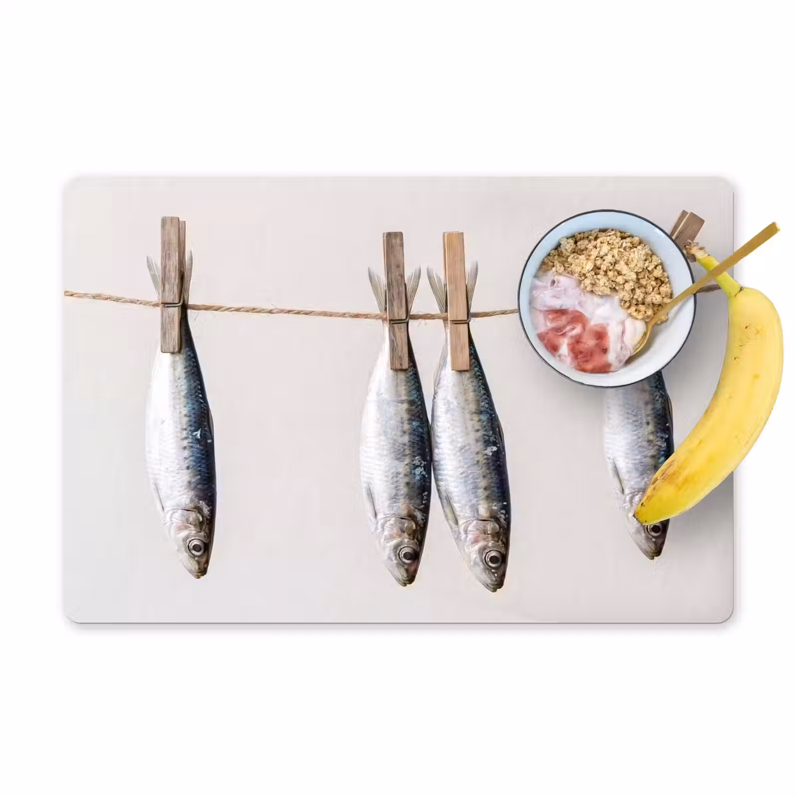 Placemat - 6 pieces - Fish - Hanging - Food - Vis - Hangend - Eten Placemat vinyl groot