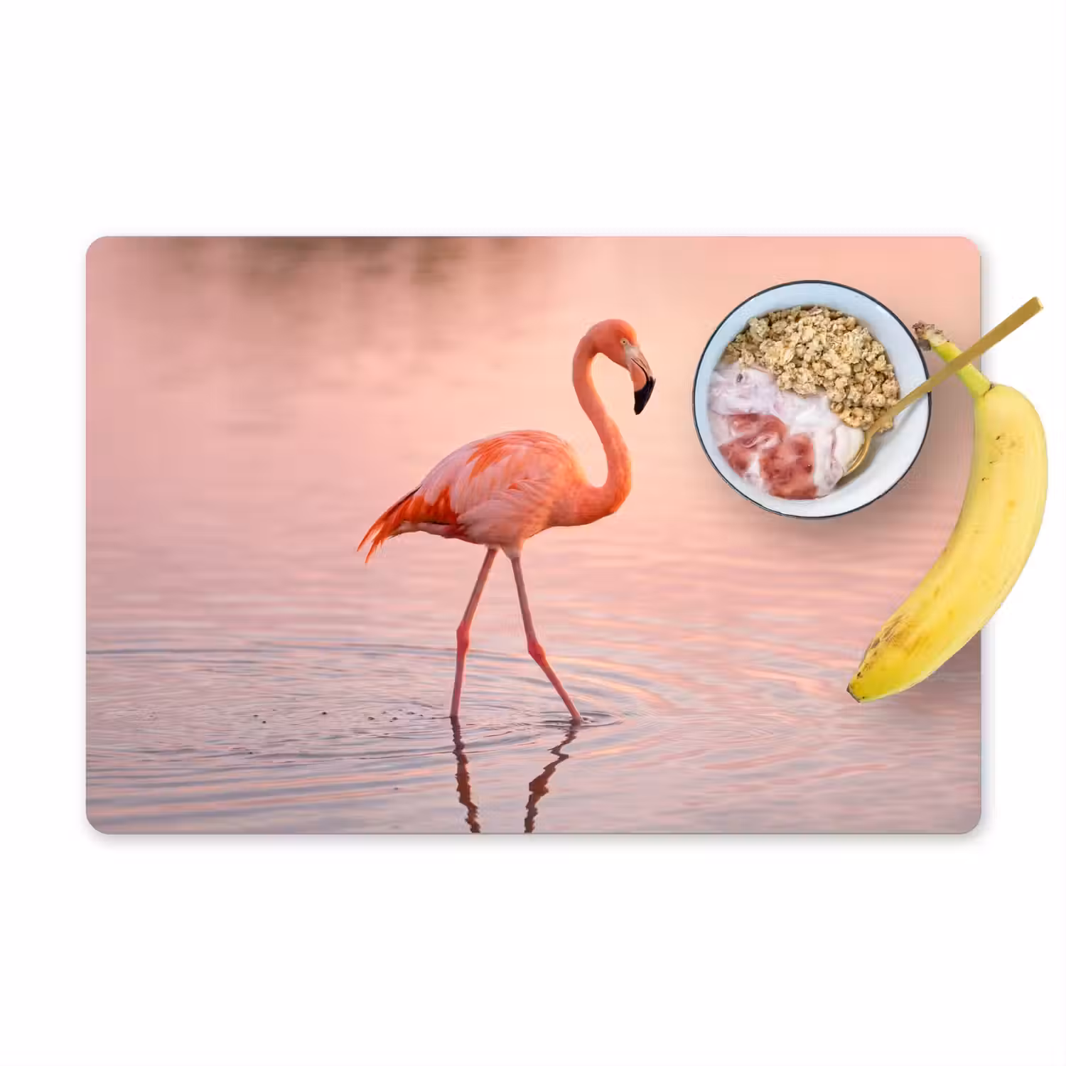 Flamingo - Water - Roze Placemat vinyl groot -zzzproduct_Kitchenyeah-website