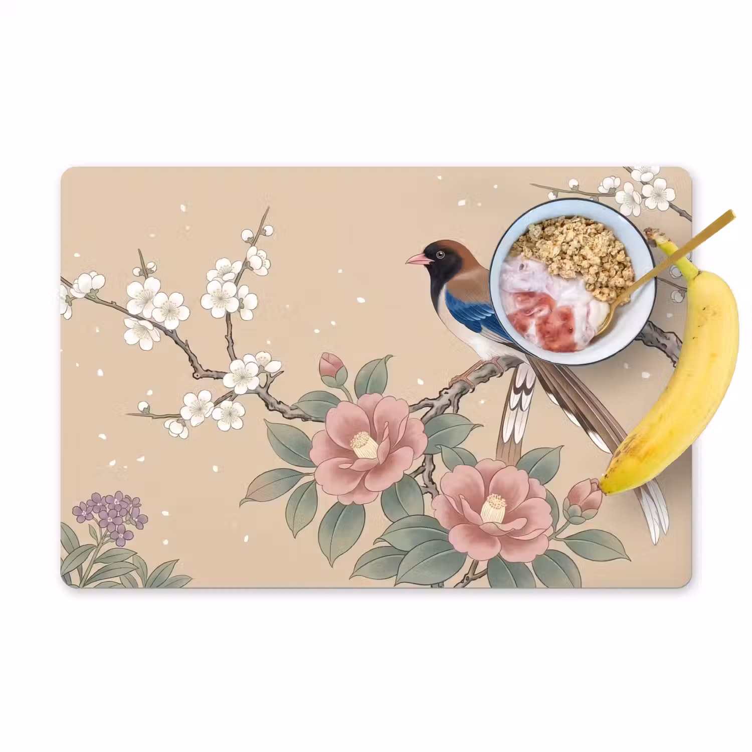 Bloemen - Vogels - Bloemen Placemat vinyl groot -zzzproduct_Kitchenyeah-website