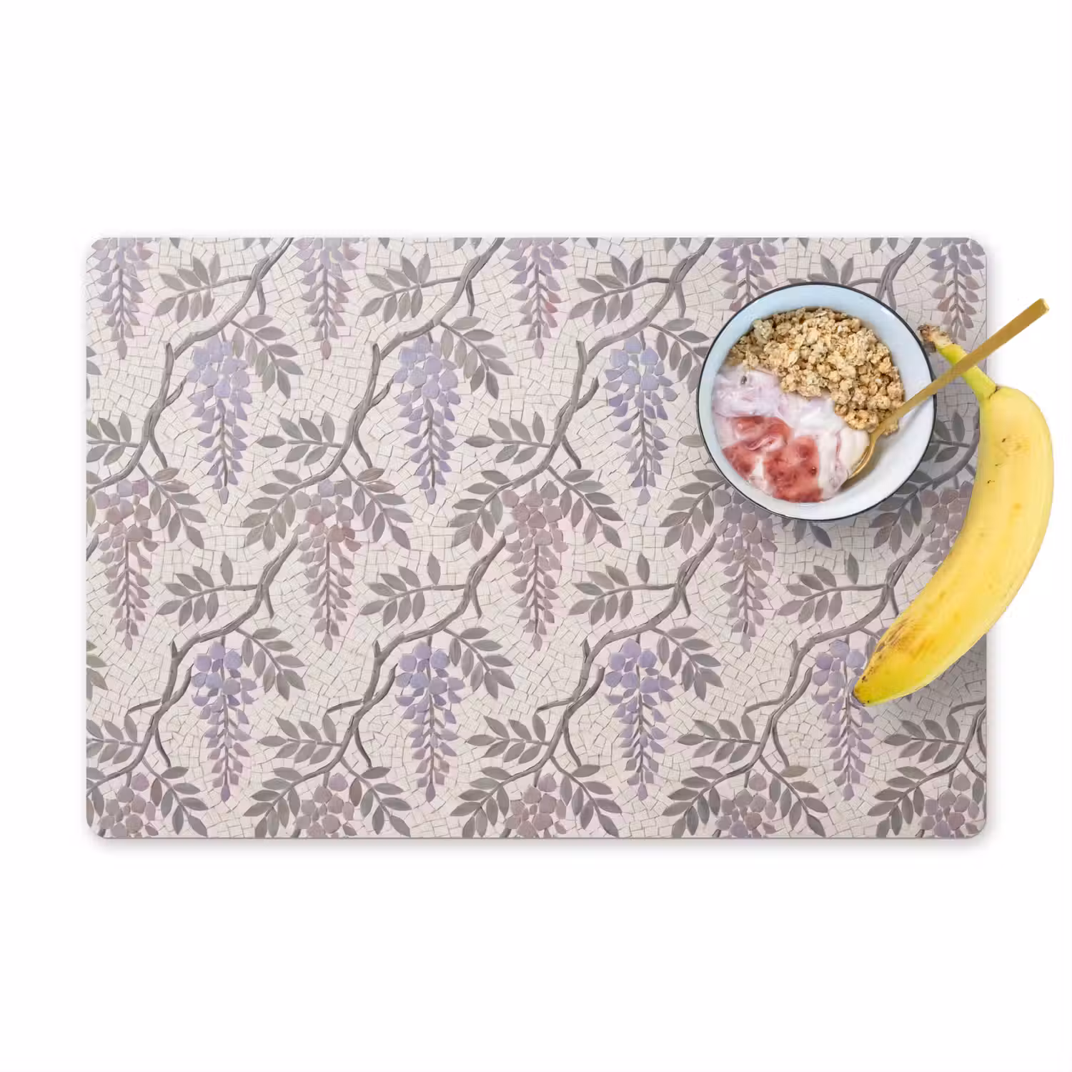 Bloemen - Mozaïek - Natuur - Patroon - Paars Placemat vinyl groot -zzzproduct_Kitchenyeah-website