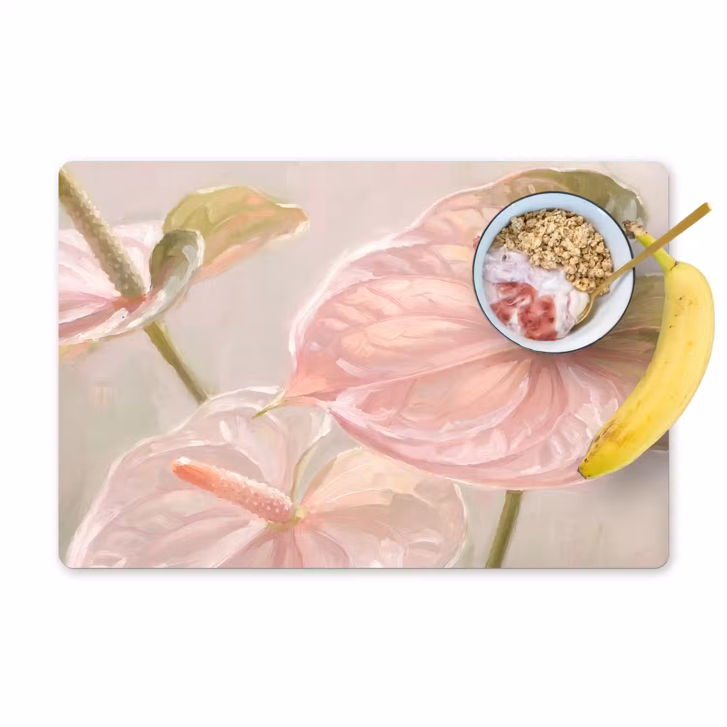 Bloemen - Pastel - Abstract - Natuur - Groen Placemat vinyl groot -zzzproduct_Kitchenyeah-website