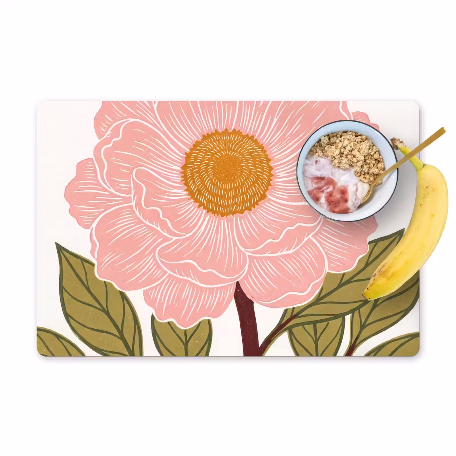 Placemat - 6 pieces - Flowers - Pink - Illustration - Bloemen - Roze - Illustratie Placemat vinyl groot