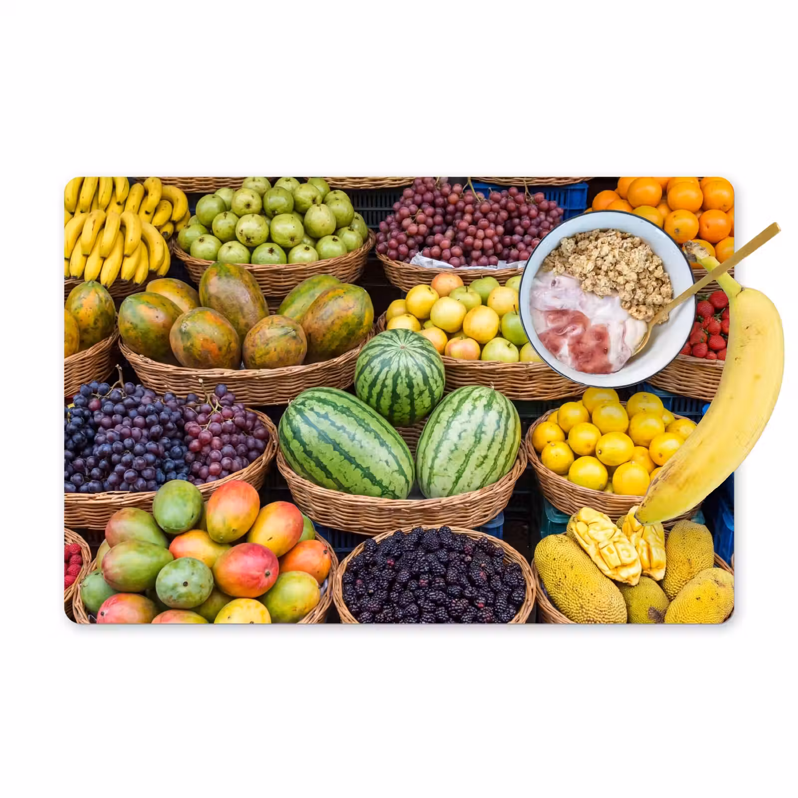 Placemat - 6 pieces - Fruit - Market - Colorful - Fruit - Markt - Kleurrijk Placemat vinyl groot