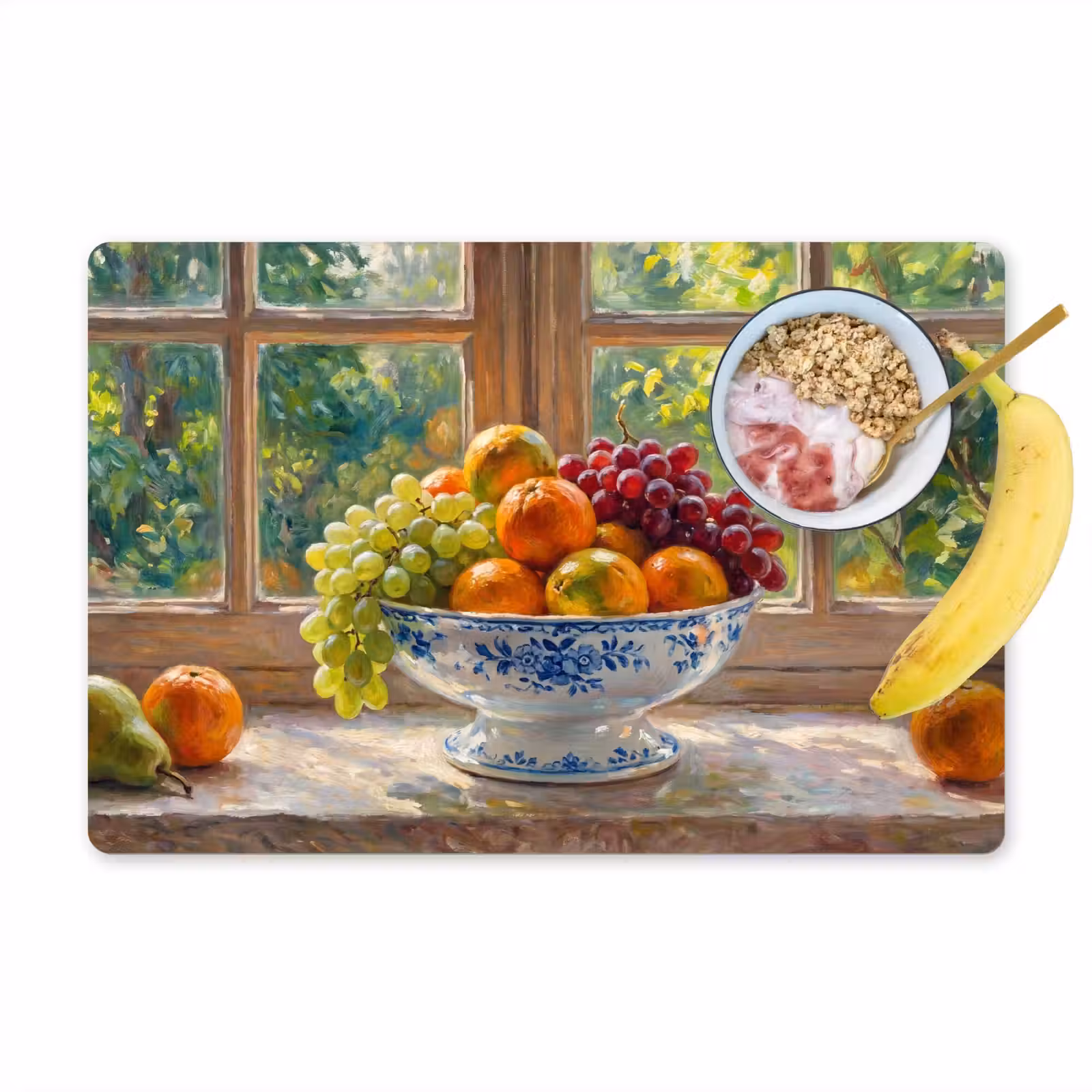 Placemat - 6 pieces - Fruit - Windowsill - Nature - Fruit - Vensterbank - Natuur Placemat vinyl groot