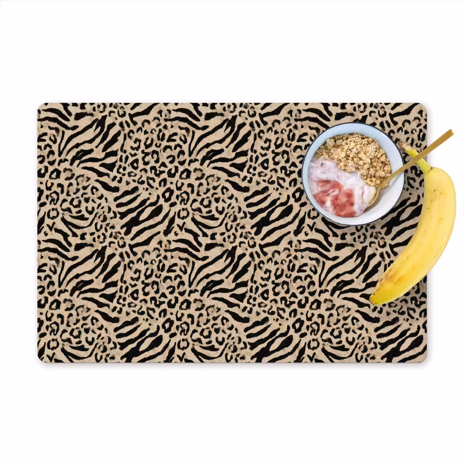 Giraf - Zebra - Motief - Bruin Placemat vinyl groot 368 -zzzproduct_Kitchenyeah-website