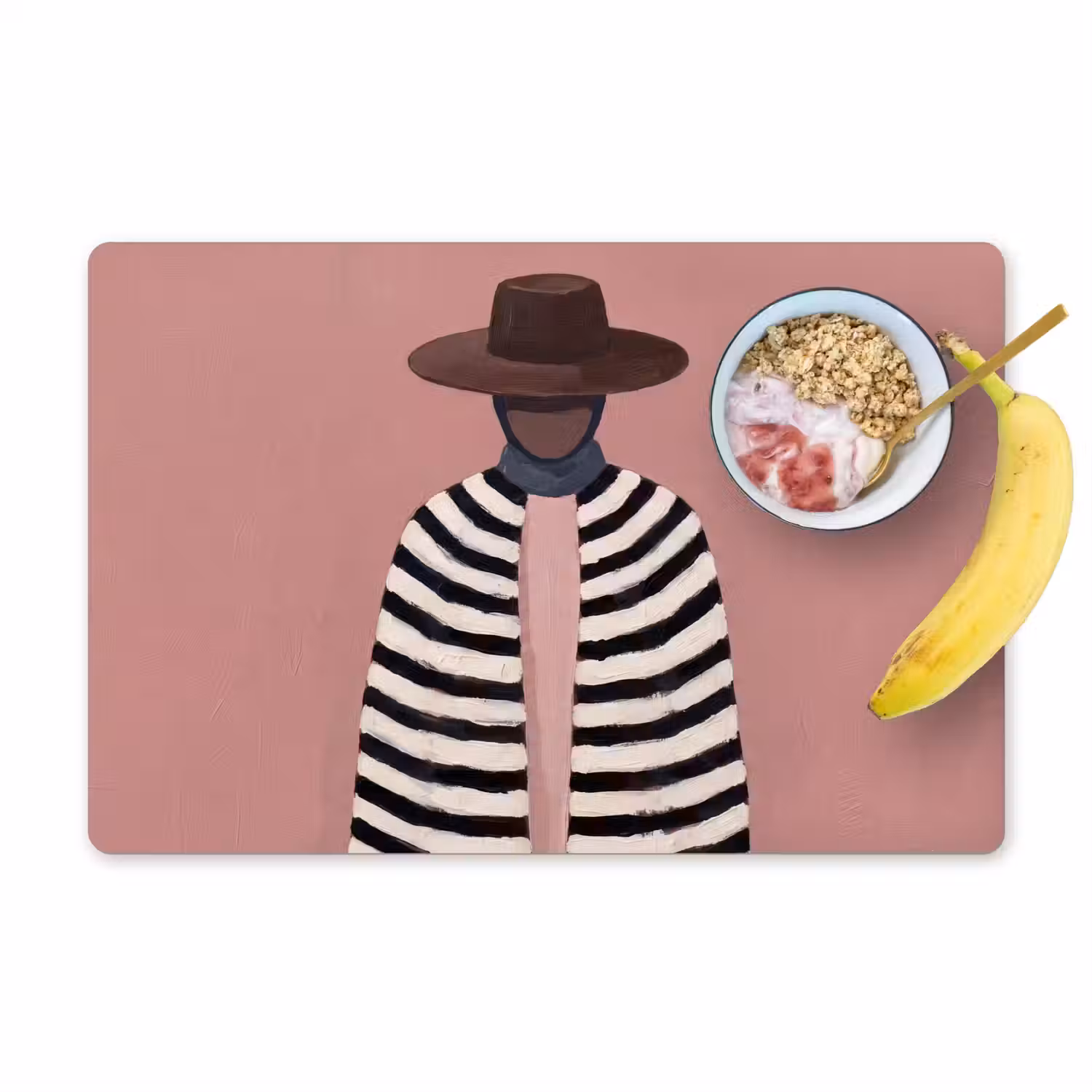 Grafisch - Vrouw - Roze Placemat vinyl groot -zzzproduct_Kitchenyeah-website
