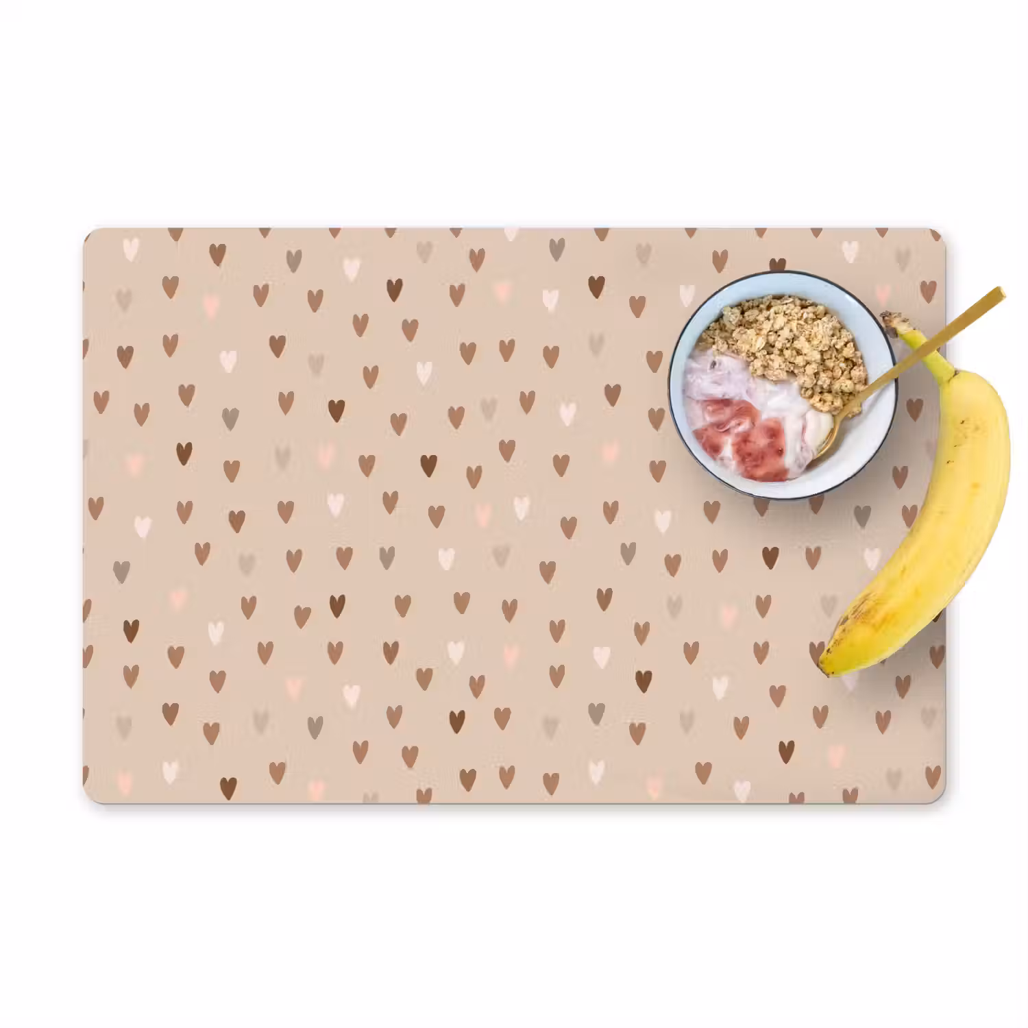 Hartjes - Bruin - Patronen - Kind Placemat vinyl groot -zzzproduct_Kitchenyeah-website