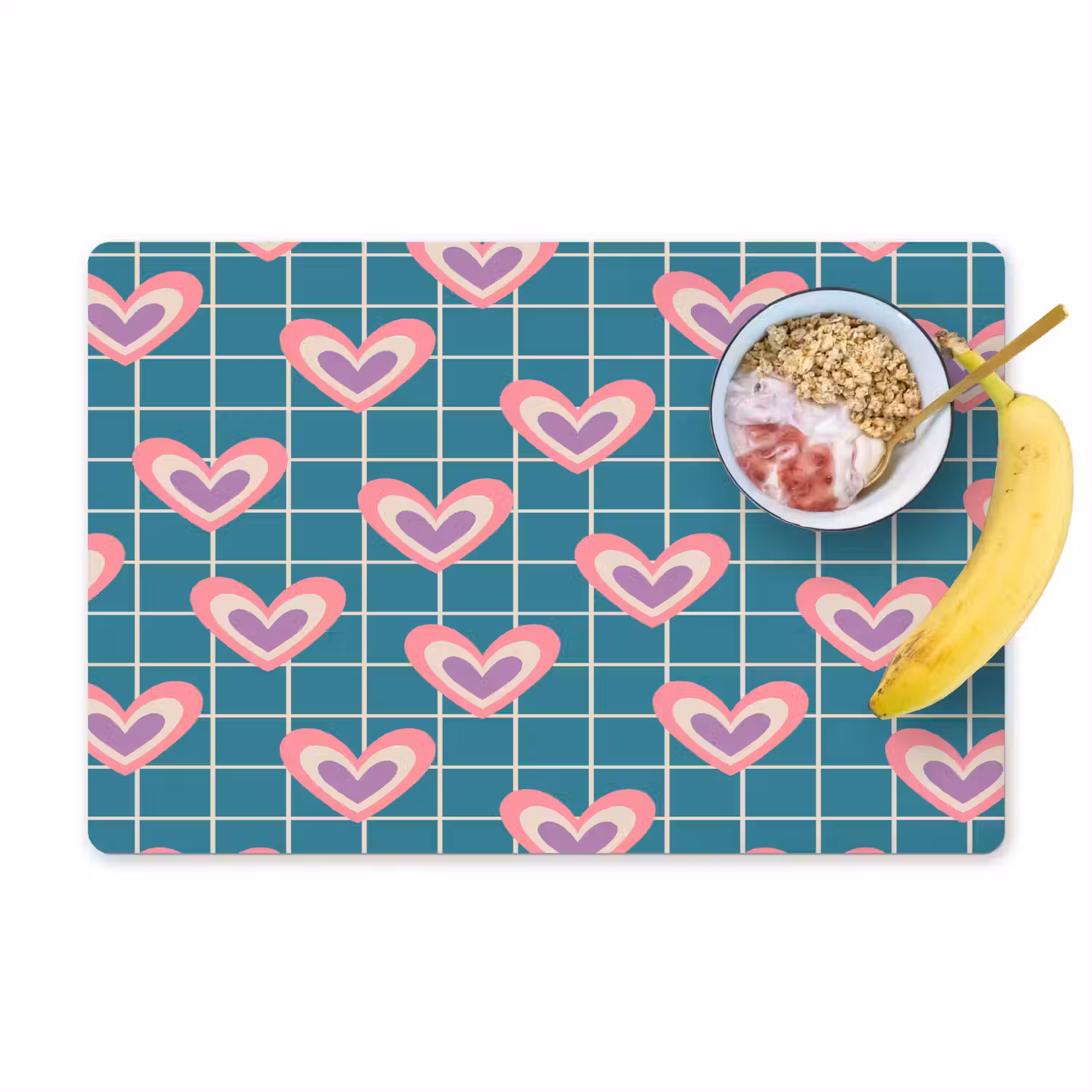 Hartjes - Raster - Patroon - Blauw Placemat vinyl groot 368 -zzzproduct_Kitchenyeah-website