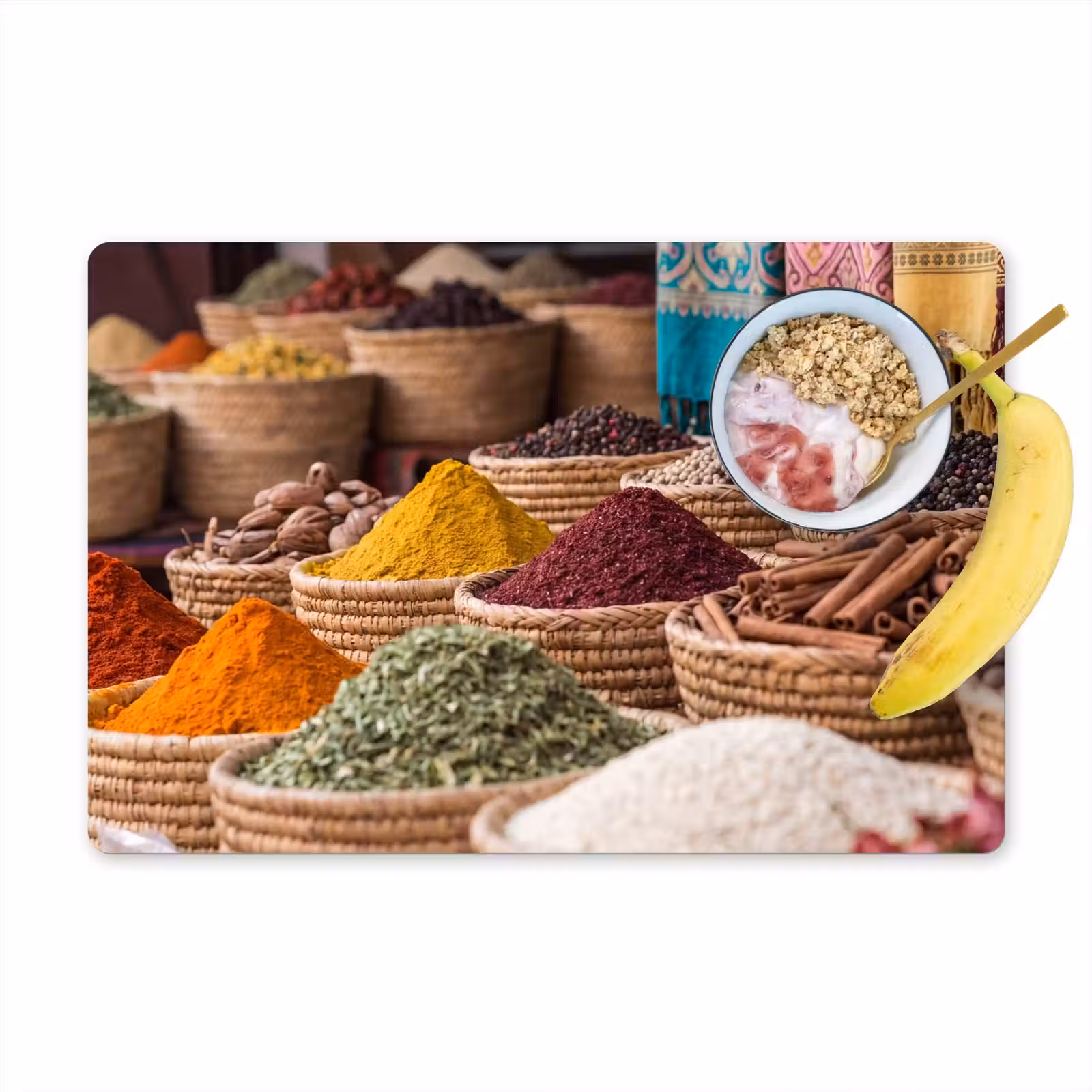 Placemat - 6 pieces - Herbs - Baskets - Oriental - Kruiden - Manden - Oosters Placemat vinyl groot