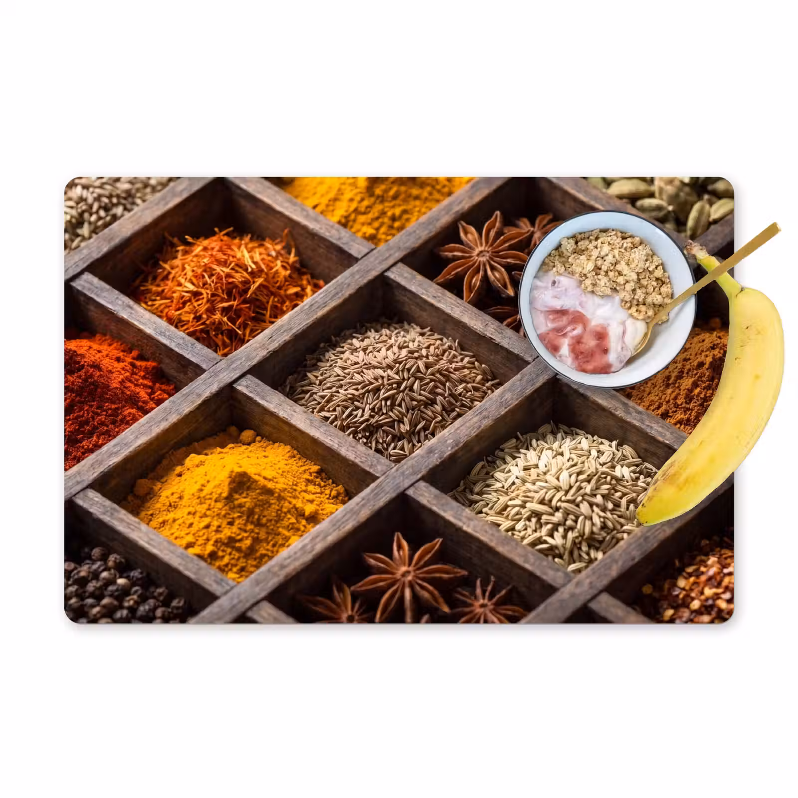 Placemat - 6 pieces - Herbs - Wood - Food - Kruiden - Houten - Eten Placemat vinyl groot