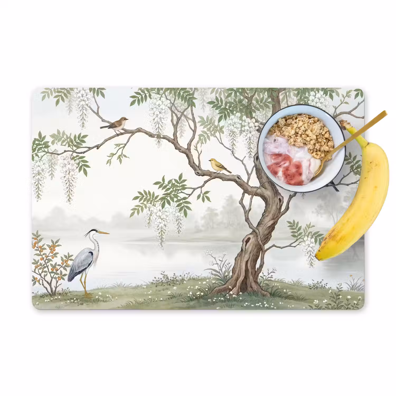 Reiger - Landschap - Groen Placemat vinyl groot -zzzproduct_Kitchenyeah-website