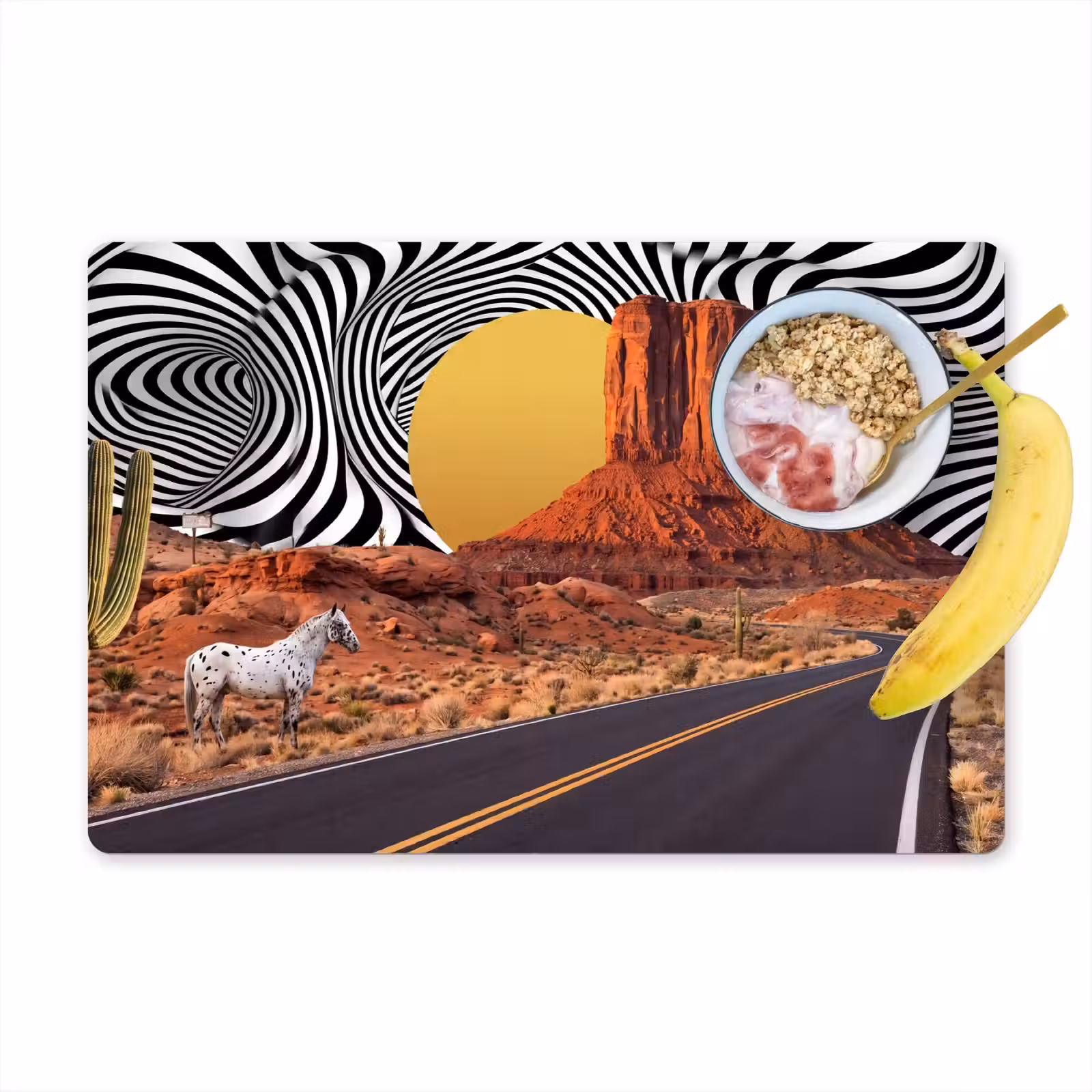 Placemat - 6 pieces - Horse - Desert - Nature - Paard - Woestijn - Natuur Placemat vinyl groot
