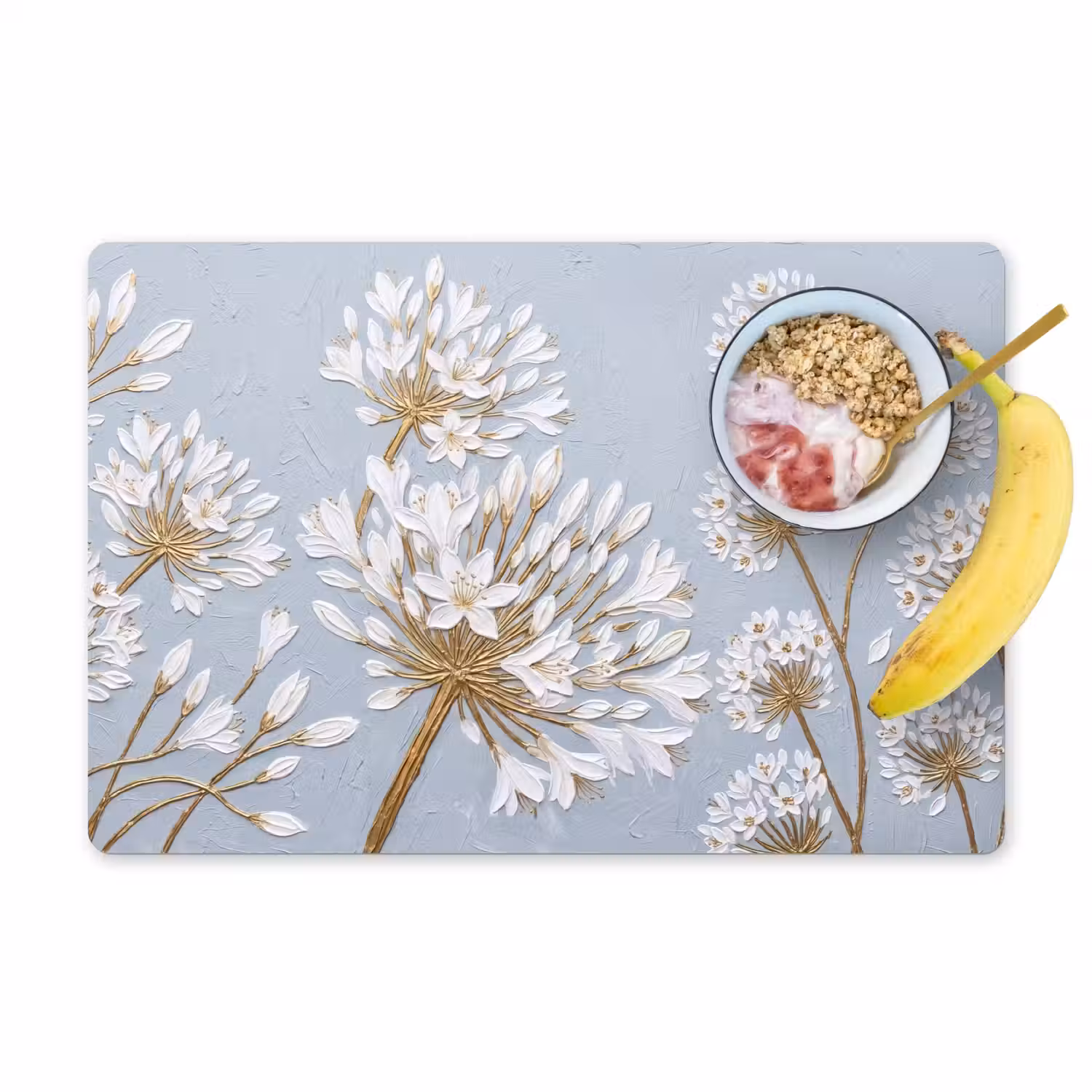 Illustratie - Bloemen - Blauw Placemat vinyl groot -zzzproduct_Kitchenyeah-website