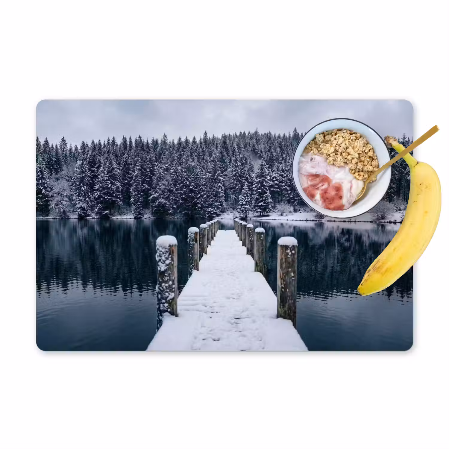 Steiger - Meer - Sneeuw - Bergen - Rustgevend Placemat vinyl groot -zzzproduct_Kitchenyeah-website