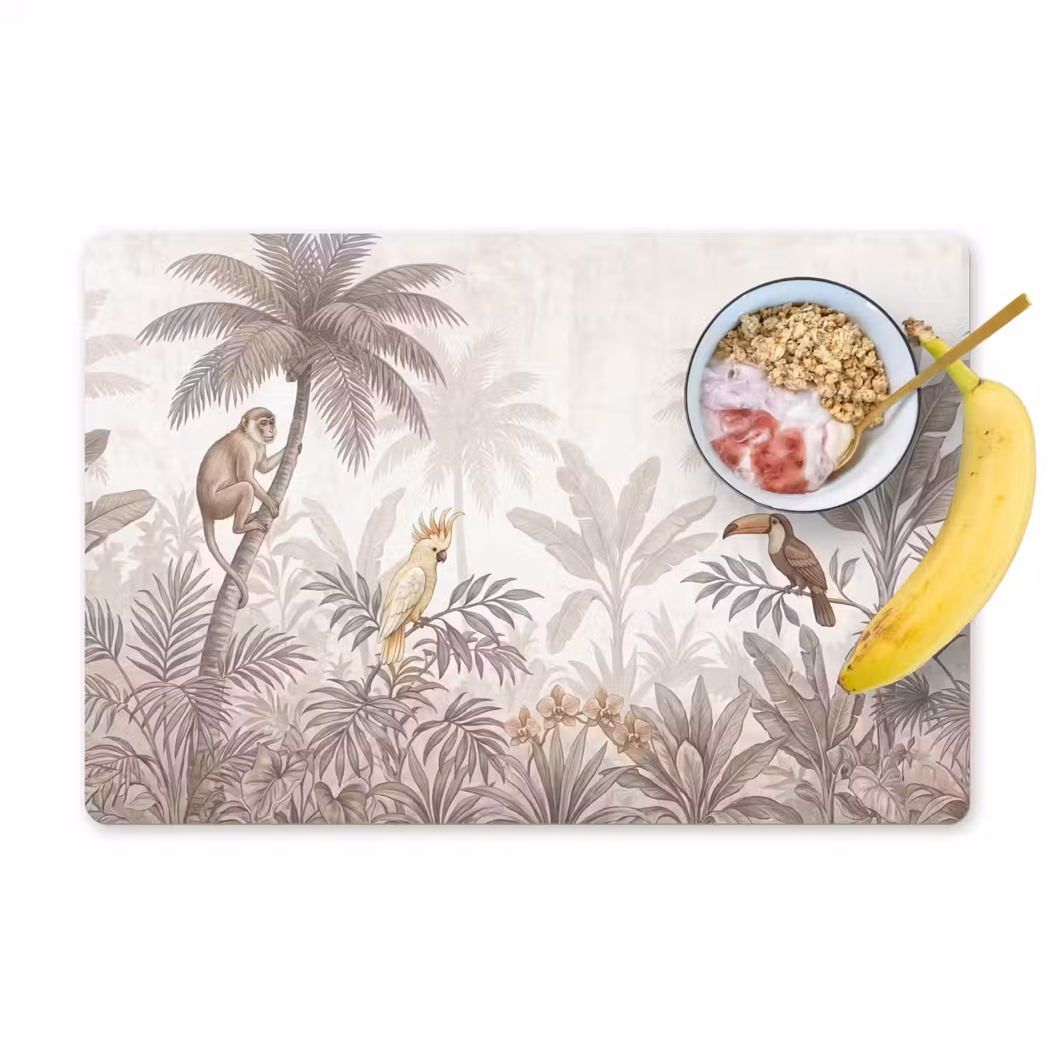 Jungle - Dieren - Palmbomen Placemat vinyl groot -zzzproduct_Kitchenyeah-website