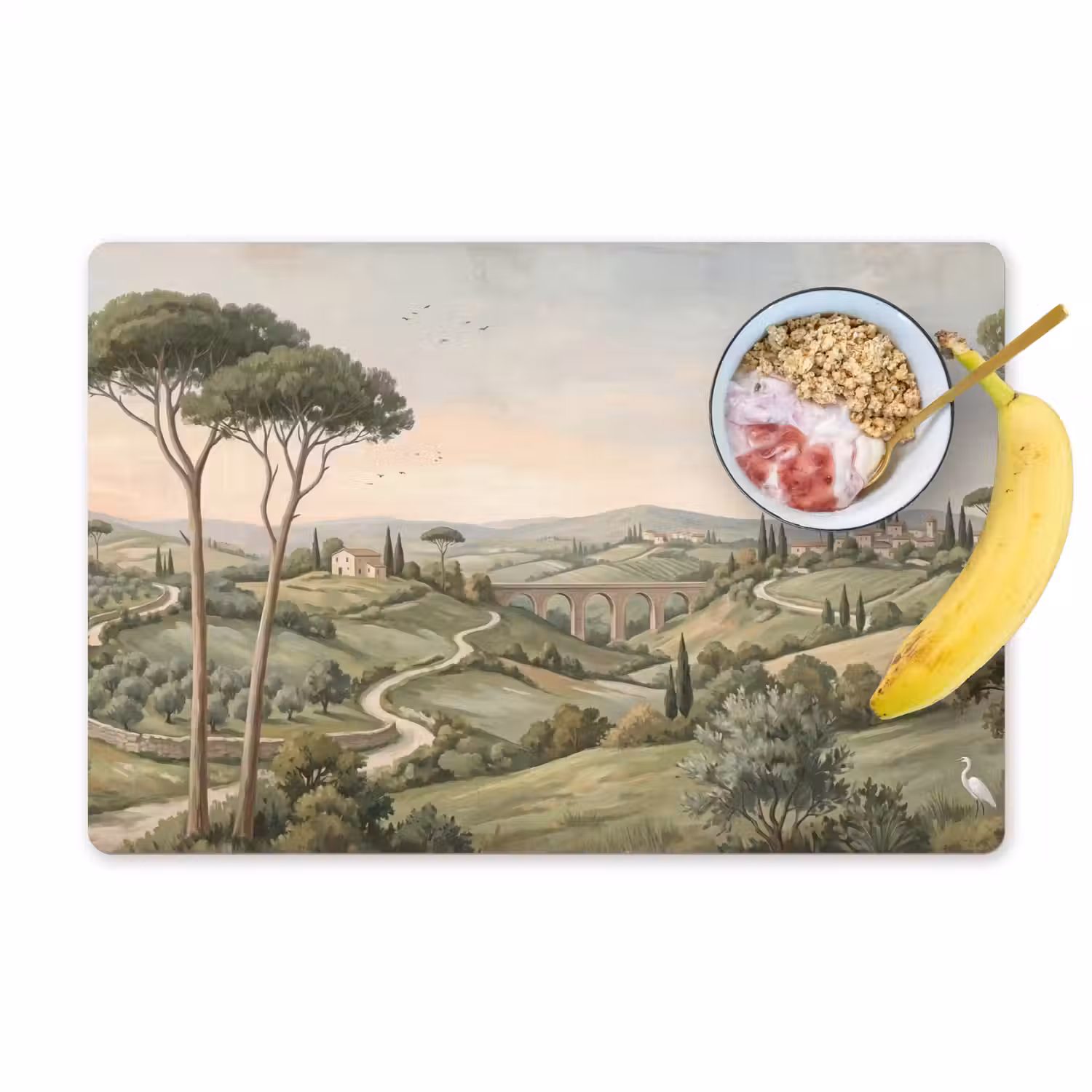 Landschap - Heuvels - Zandpad - Groen Placemat vinyl groot -zzzproduct_Kitchenyeah-website