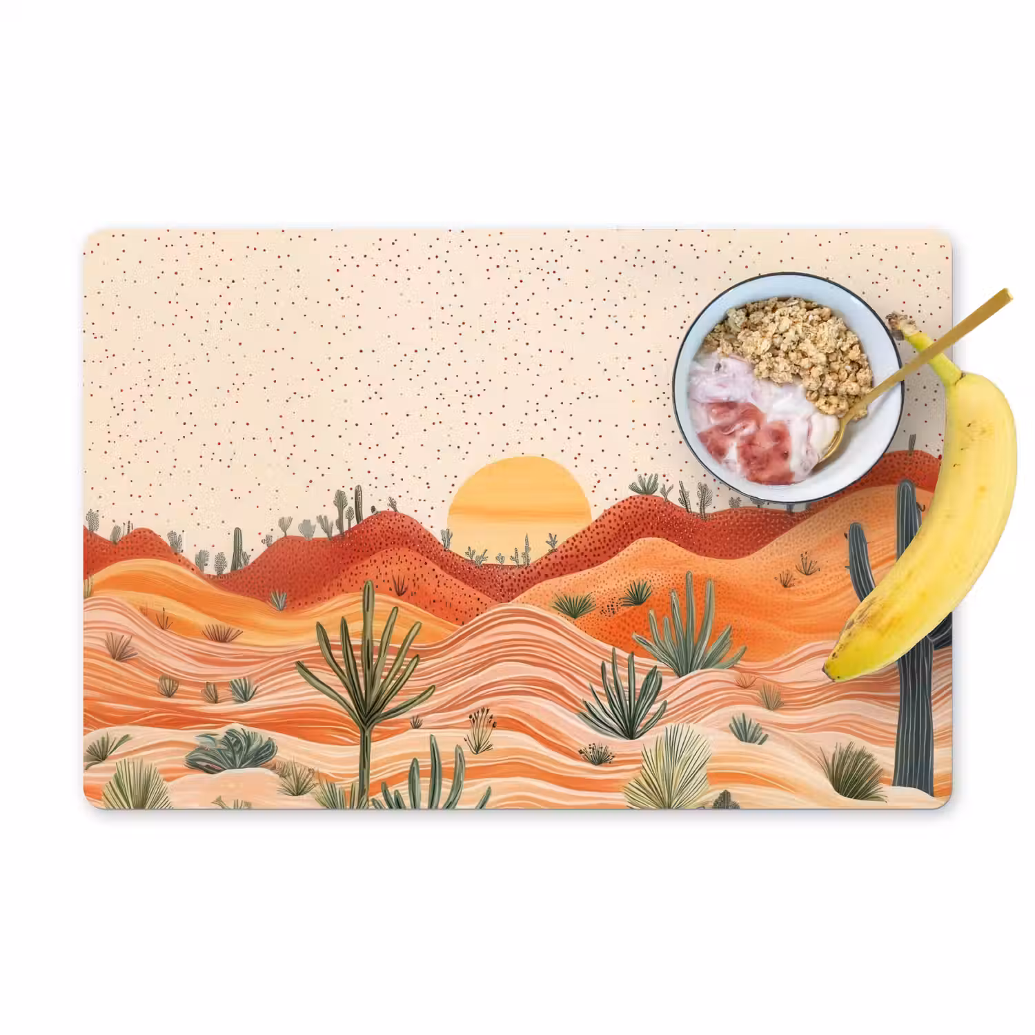 Landschap - Heuvels - Zonsondergang Placemat vinyl groot -zzzproduct_Kitchenyeah-website