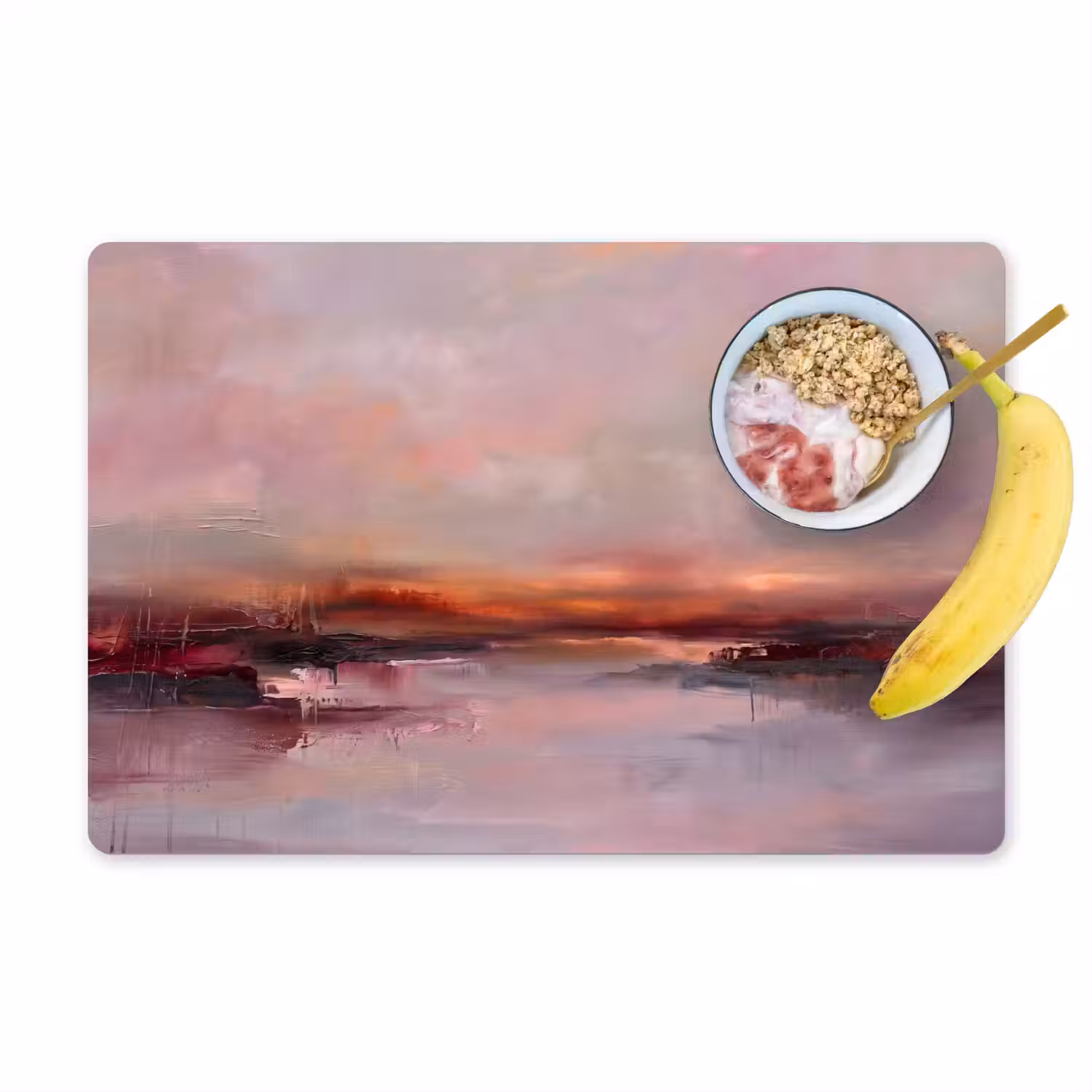 Landschap - Zonsondergang - Abstract - Modern - Roze Placemat vinyl groot -zzzproduct_Kitchenyeah-website