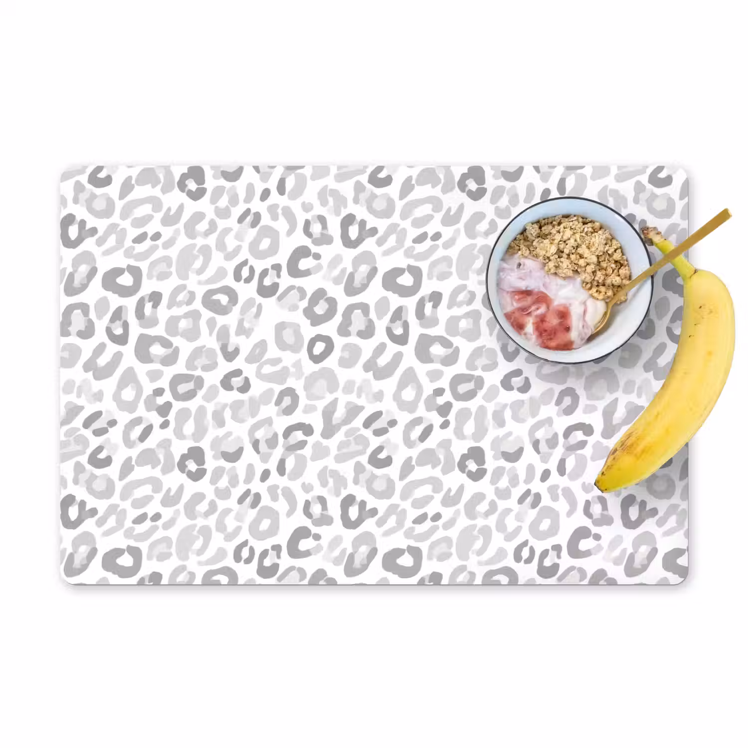 Luipaard - Motief - Grijs Placemat vinyl groot 368 -zzzproduct_Kitchenyeah-website