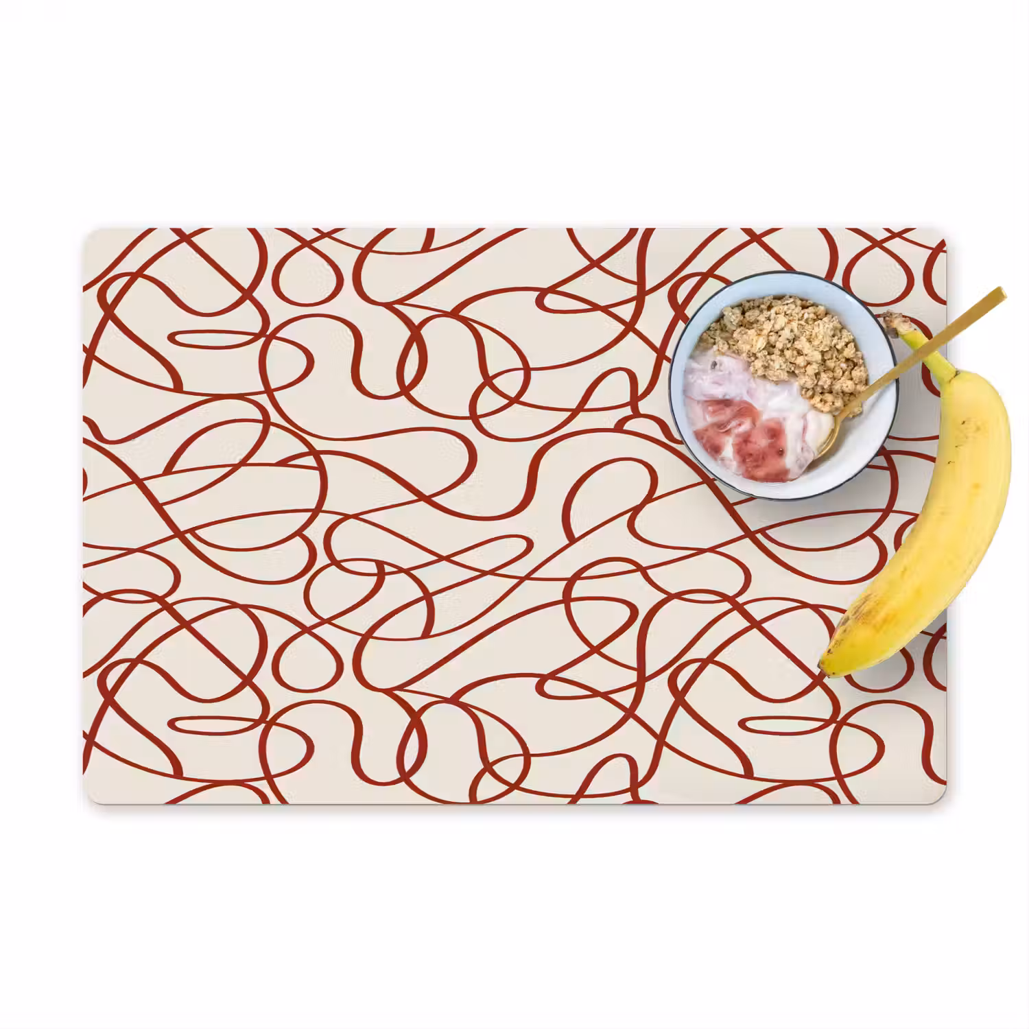 Lijnen - Abstract - Rood - Beige Placemat vinyl groot 368 -zzzproduct_Kitchenyeah-website