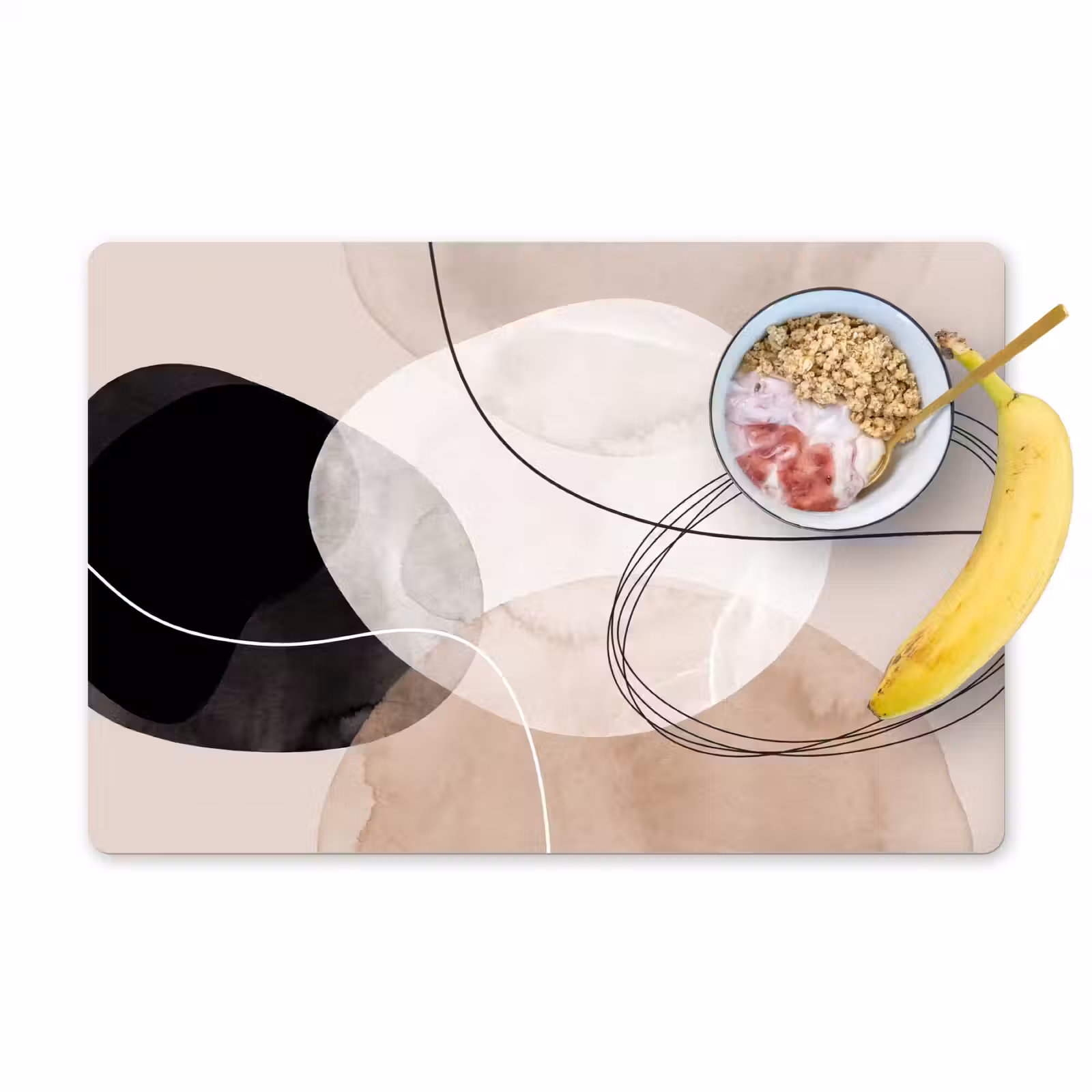 Placemat - 6 pieces - Lines - Wavy - Art - Lijnen - Golvend - Kunst Placemat vinyl groot