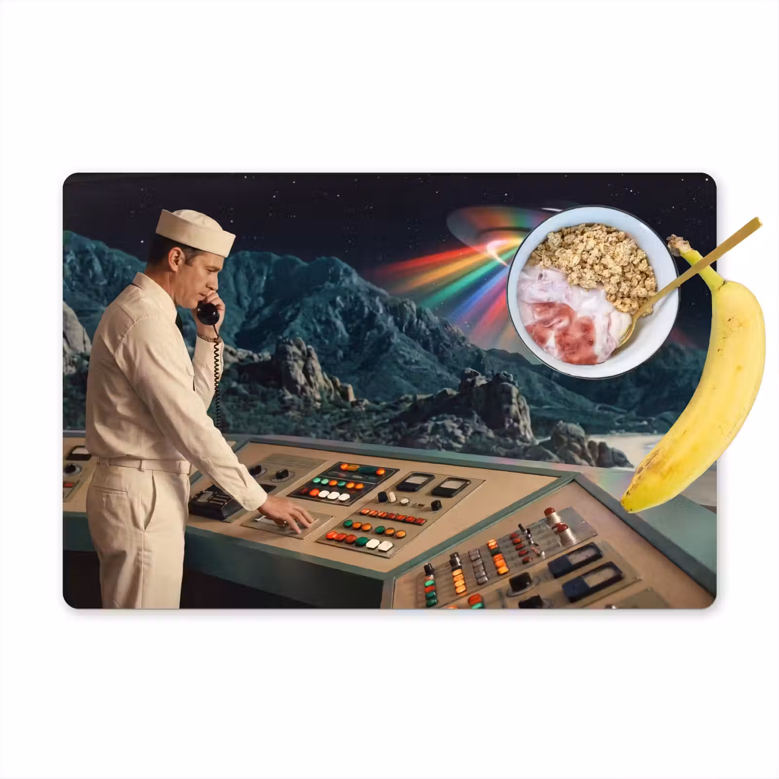 Placemat - 6 pieces - Man - Control Room - Beach - Man - Controlekamer - Strand Placemat vinyl groot