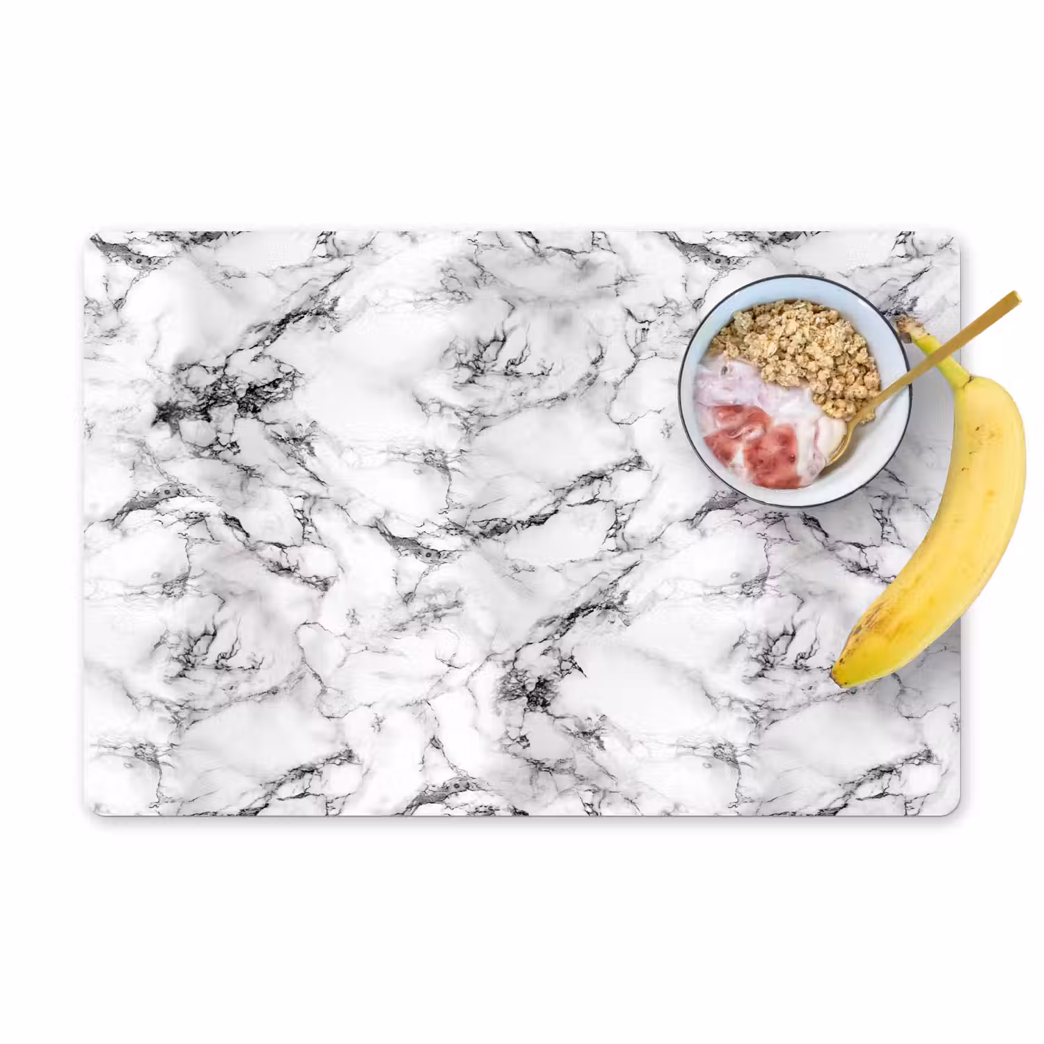 Marmer - Zwart - Dramatisch - Wit Placemat vinyl groot 368 -zzzproduct_Kitchenyeah-website