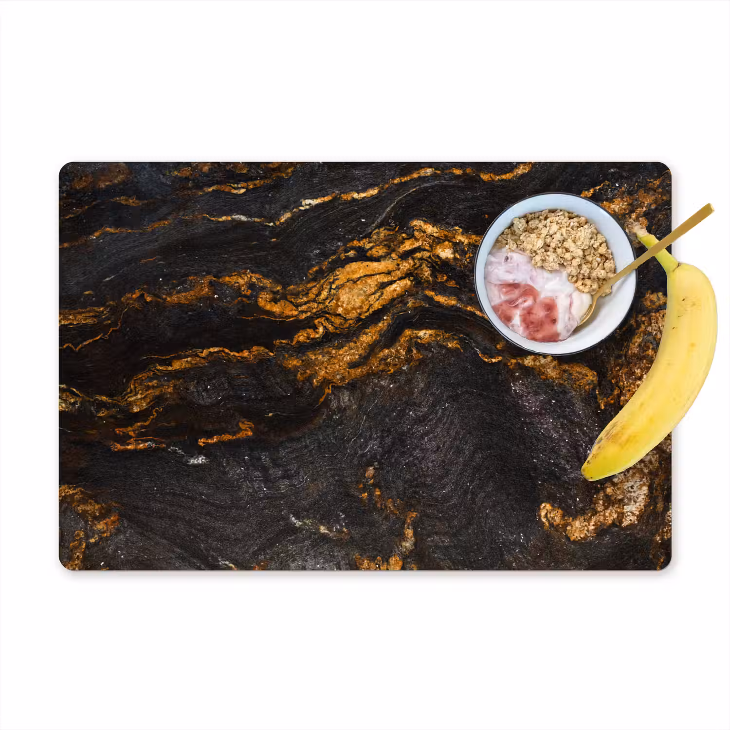 Marmer - Kalk - Zwart - Goud - Marmerlook - Luxe Placemat vinyl groot -zzzproduct_Kitchenyeah-website