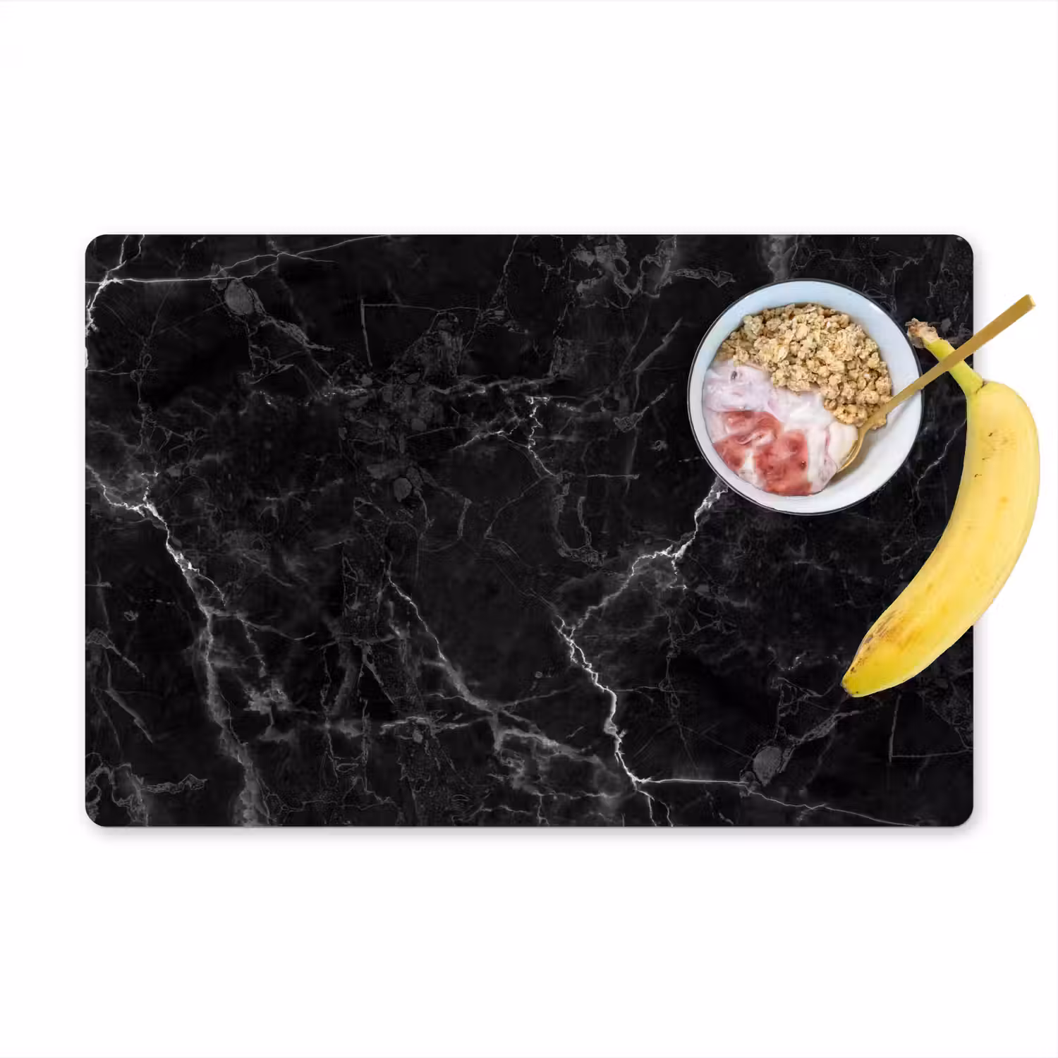 Marmer look - Luxe - Zwart Placemat vinyl groot -zzzproduct_Kitchenyeah-website