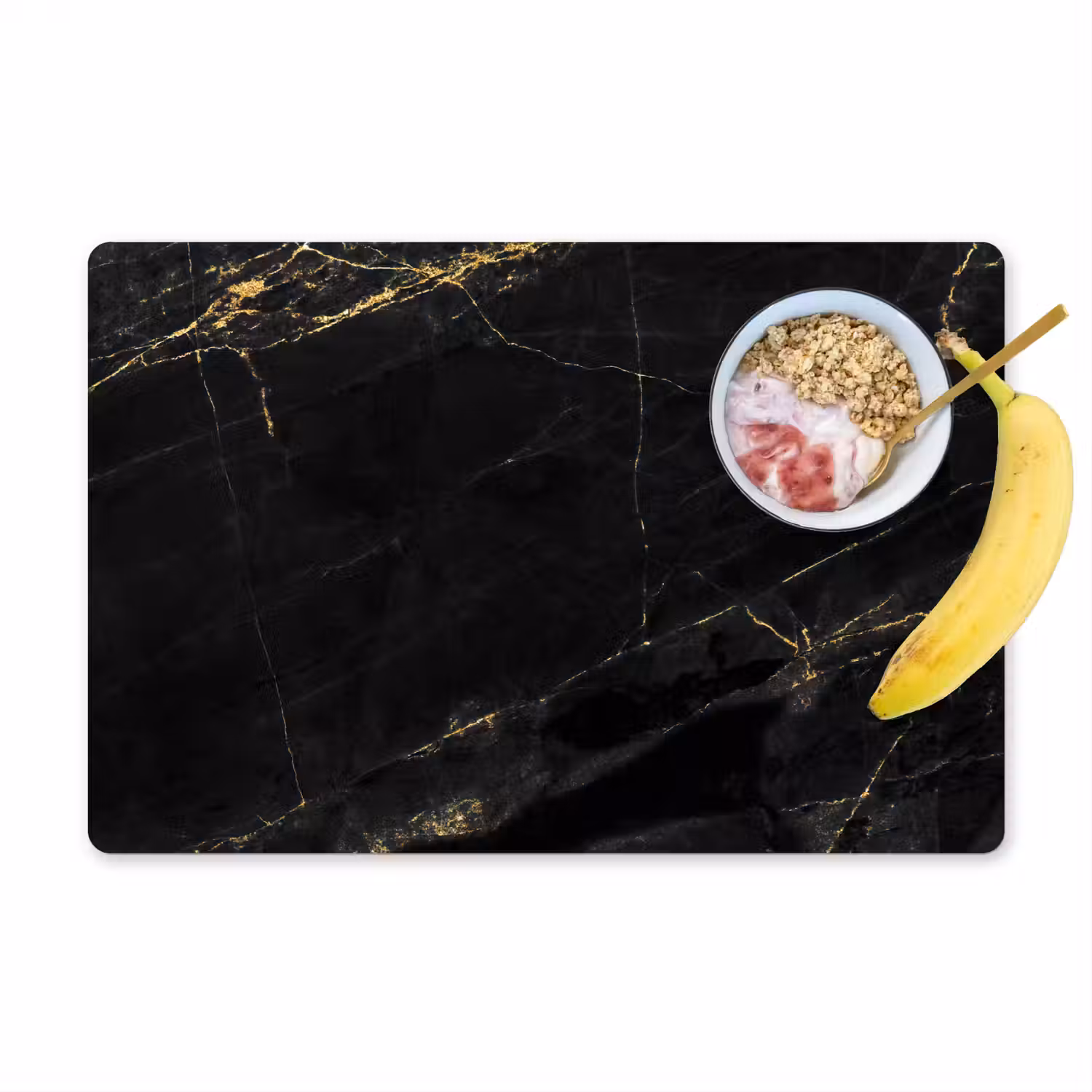 Marmer look - Luxe - Zwart - Goud Placemat vinyl groot -zzzproduct_Kitchenyeah-website