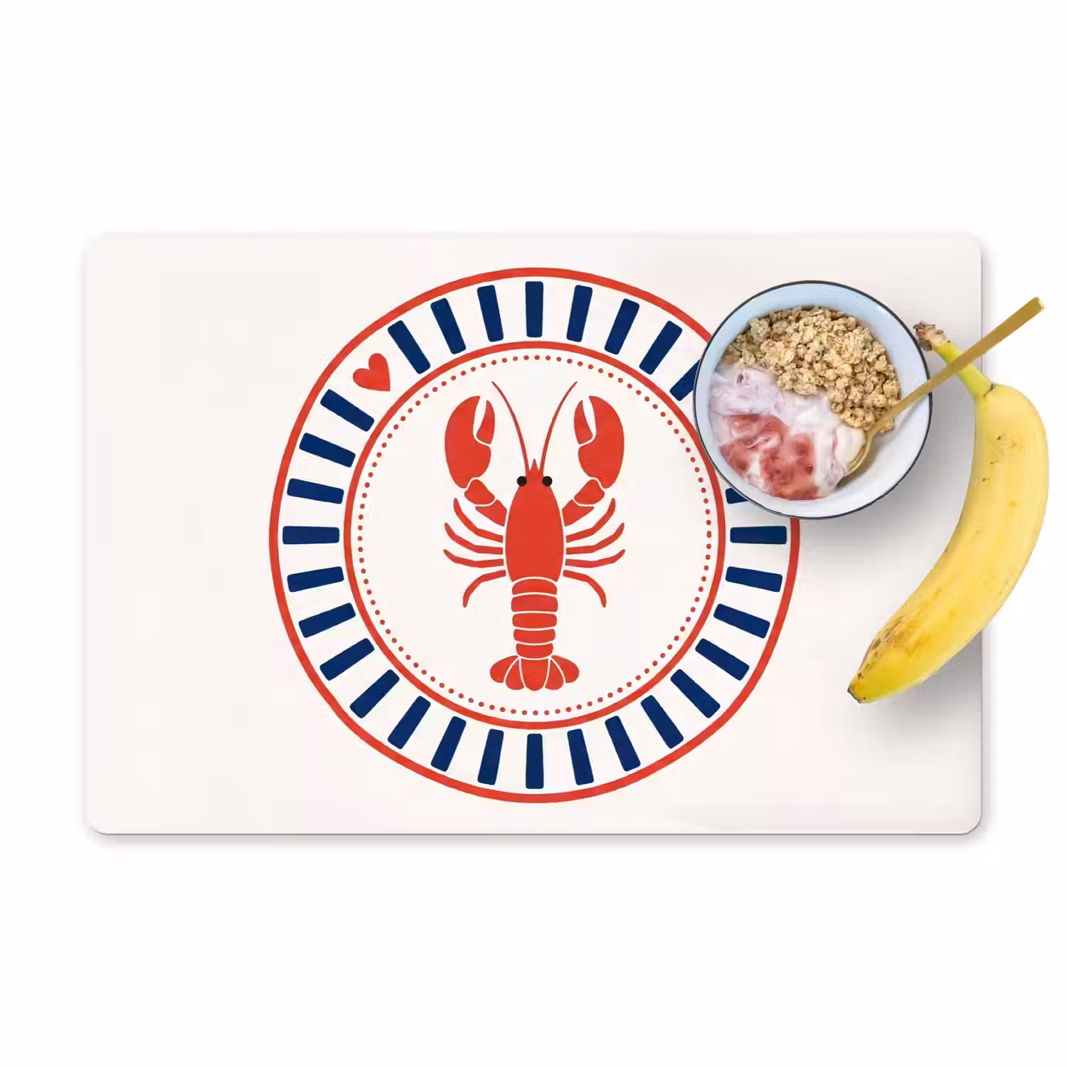 Zeeleven - Kreeft - Embleem - Grafisch - Rood Placemat vinyl groot -zzzproduct_Kitchenyeah-website