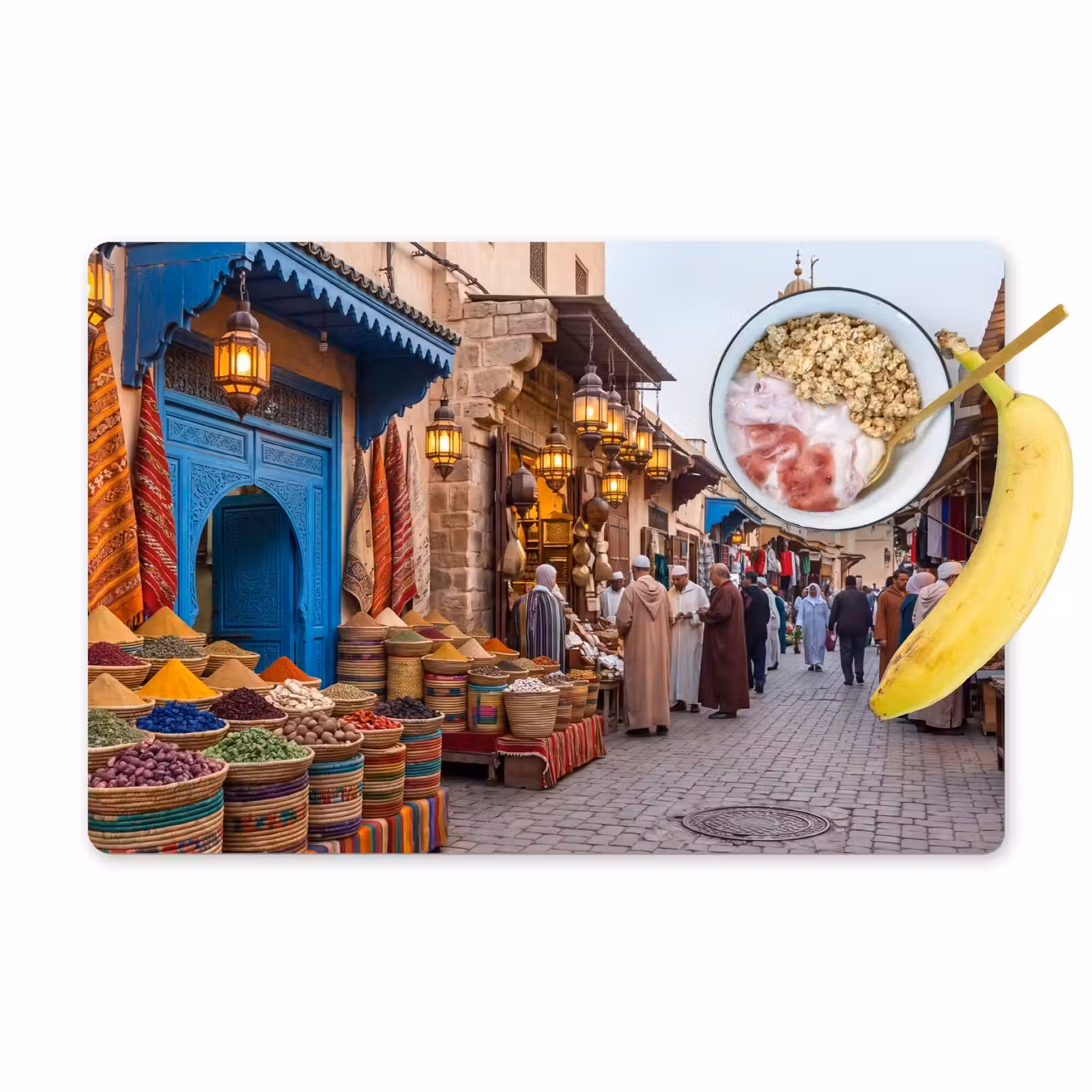 Placemat - 6 pieces - Market - Oriental - Colorful - Markt - Oosters - Kleurrijk Placemat vinyl groot