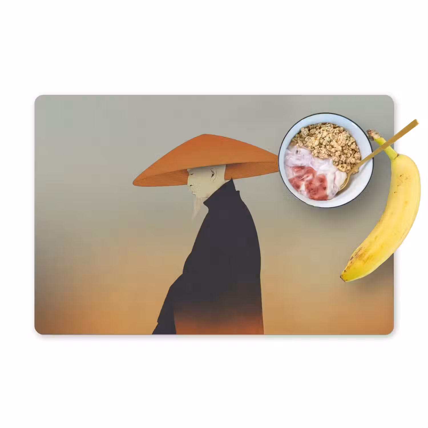 Minimalistisch - Silhouet - Oranje Placemat vinyl groot -zzzproduct_Kitchenyeah-website