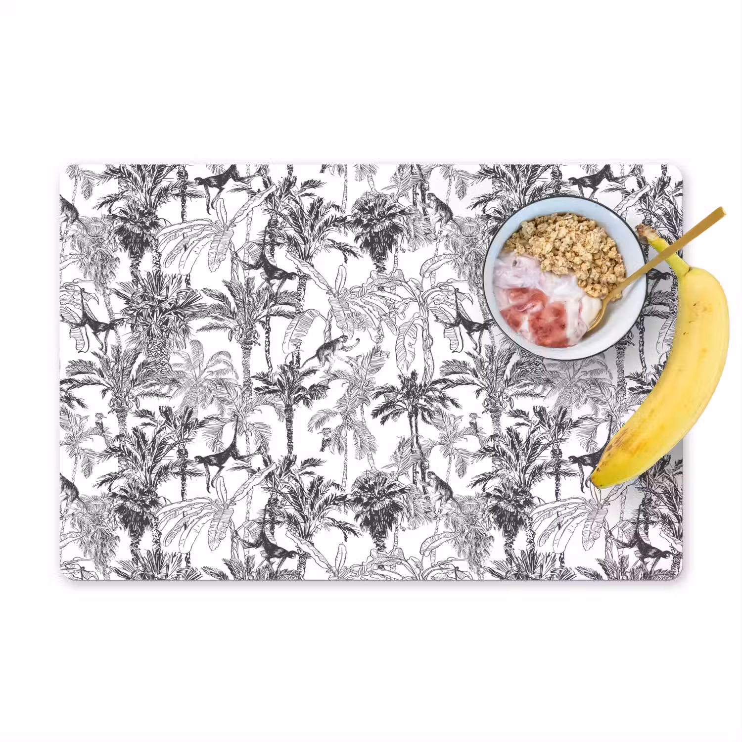Aap - Oerwoud - Abstract - Grijs Placemat vinyl groot 368 -zzzproduct_Kitchenyeah-website