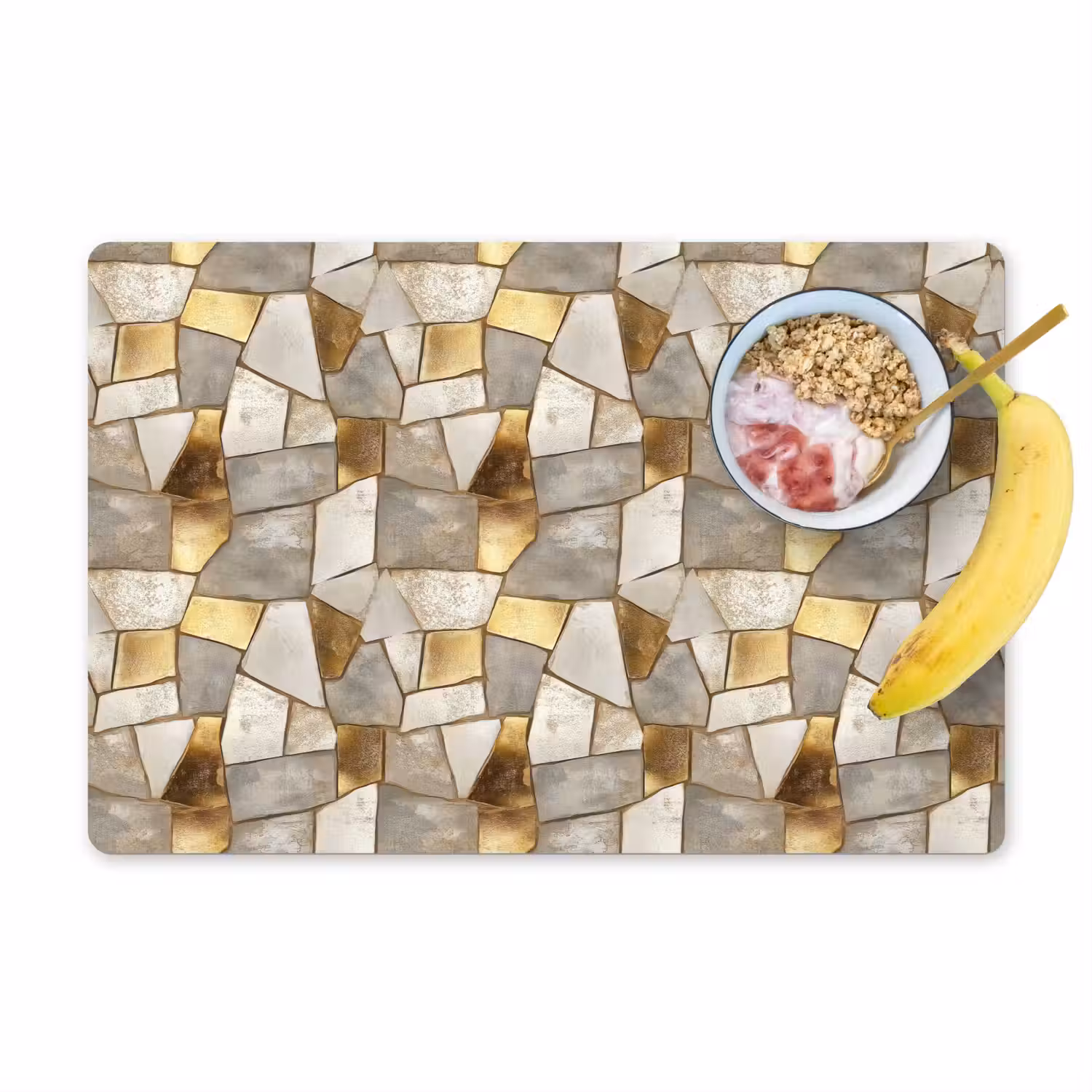 Mozaïek - Marmer - Goud Placemat vinyl groot 368 -zzzproduct_Kitchenyeah-website