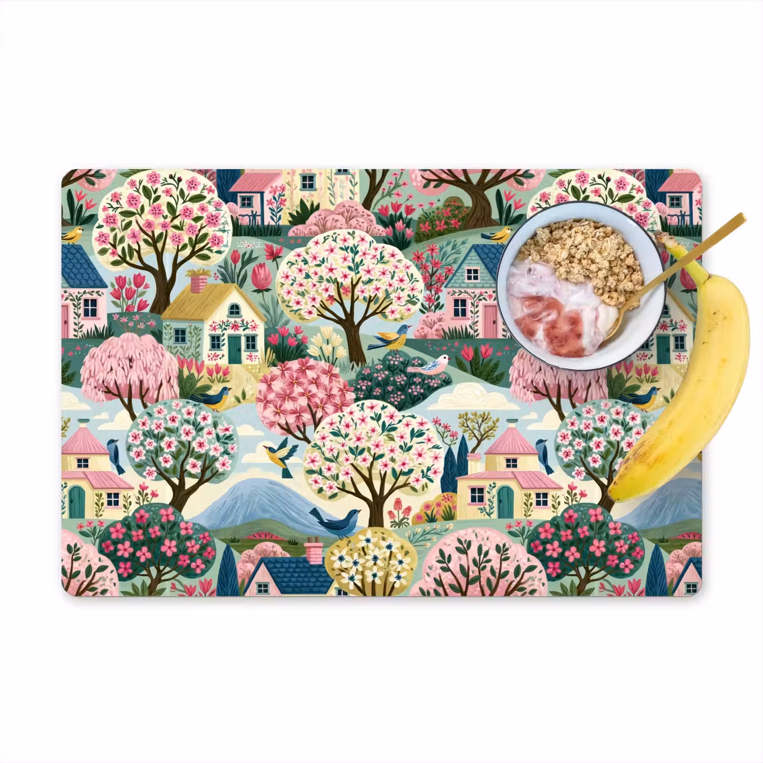 Nostalgisch - Idyllisch - Kleurrijk Placemat vinyl groot 368 -zzzproduct_Kitchenyeah-website