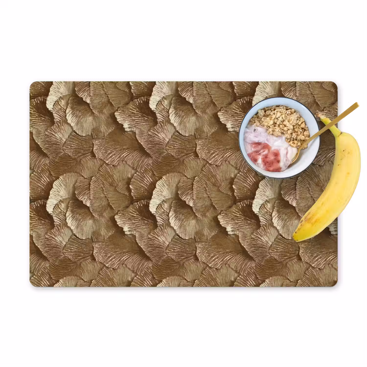 Organisch - Patroon - Bladeren - Goud Placemat vinyl groot 368 -zzzproduct_Kitchenyeah-website