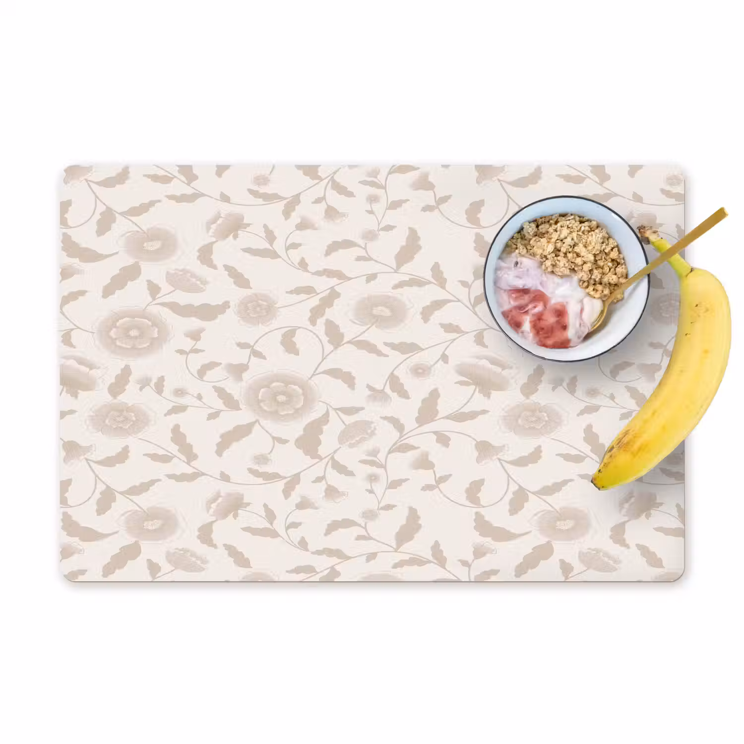 Sierlijk - Bloemen - Beige Placemat vinyl groot 368 -zzzproduct_Kitchenyeah-website