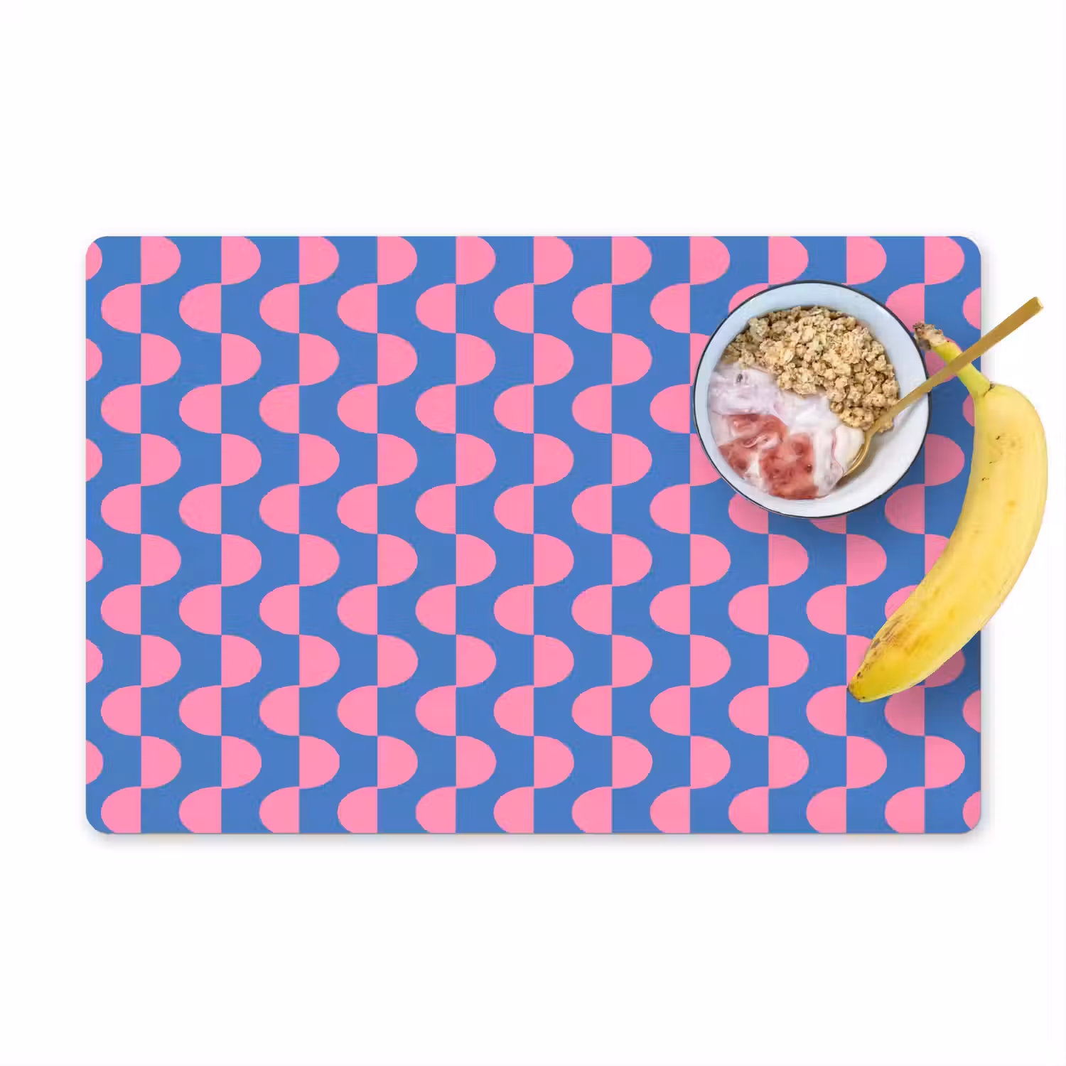 Patroon - Halve cirkels - Abstract - Modern - Roze - Blauw Placemat vinyl groot -zzzproduct_Kitchenyeah-website