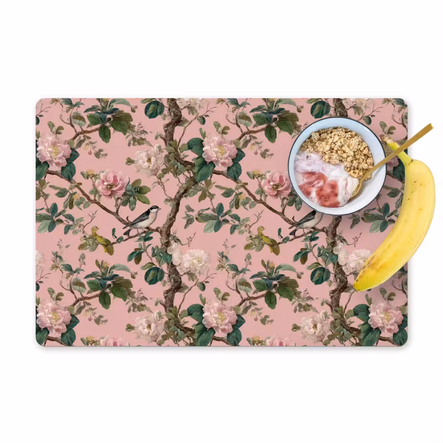 Pioenrozen - Botanisch - Vogel Placemat vinyl groot 368 -zzzproduct_Kitchenyeah-website