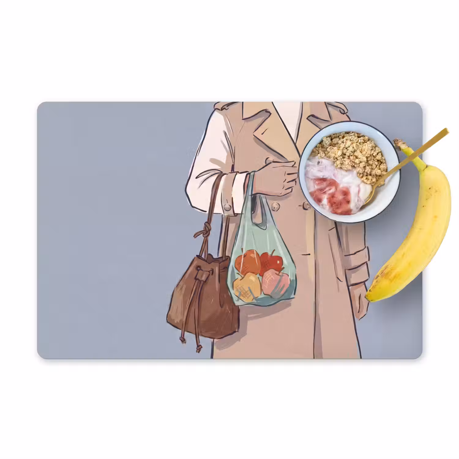 Mensen - Boodschappen - Stadsleven - Modern - Kleurrijk Placemat vinyl groot -zzzproduct_Kitchenyeah-website