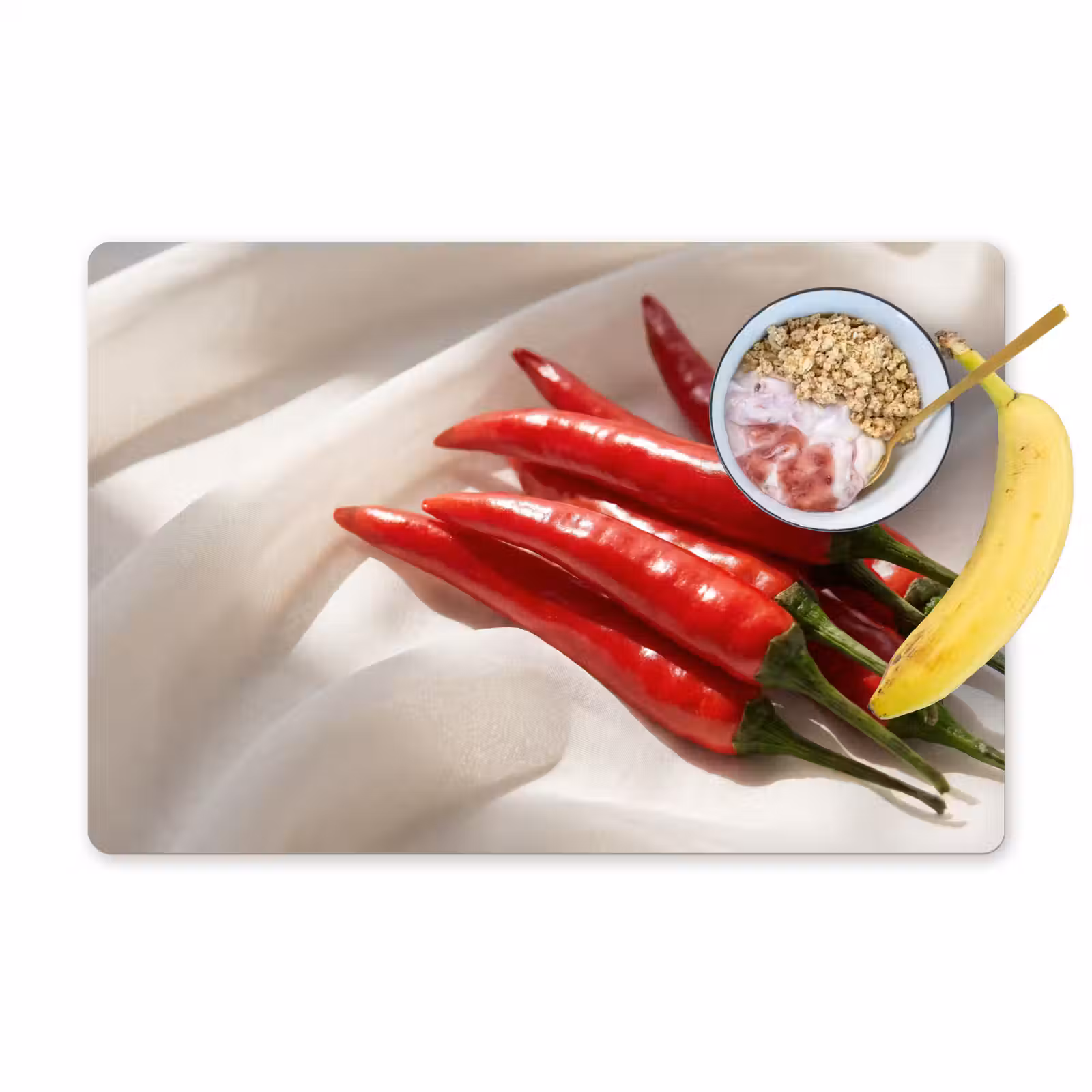 Placemat - 6 pieces - Pepper - Red - Food - Peper - Rood - Eten Placemat vinyl groot