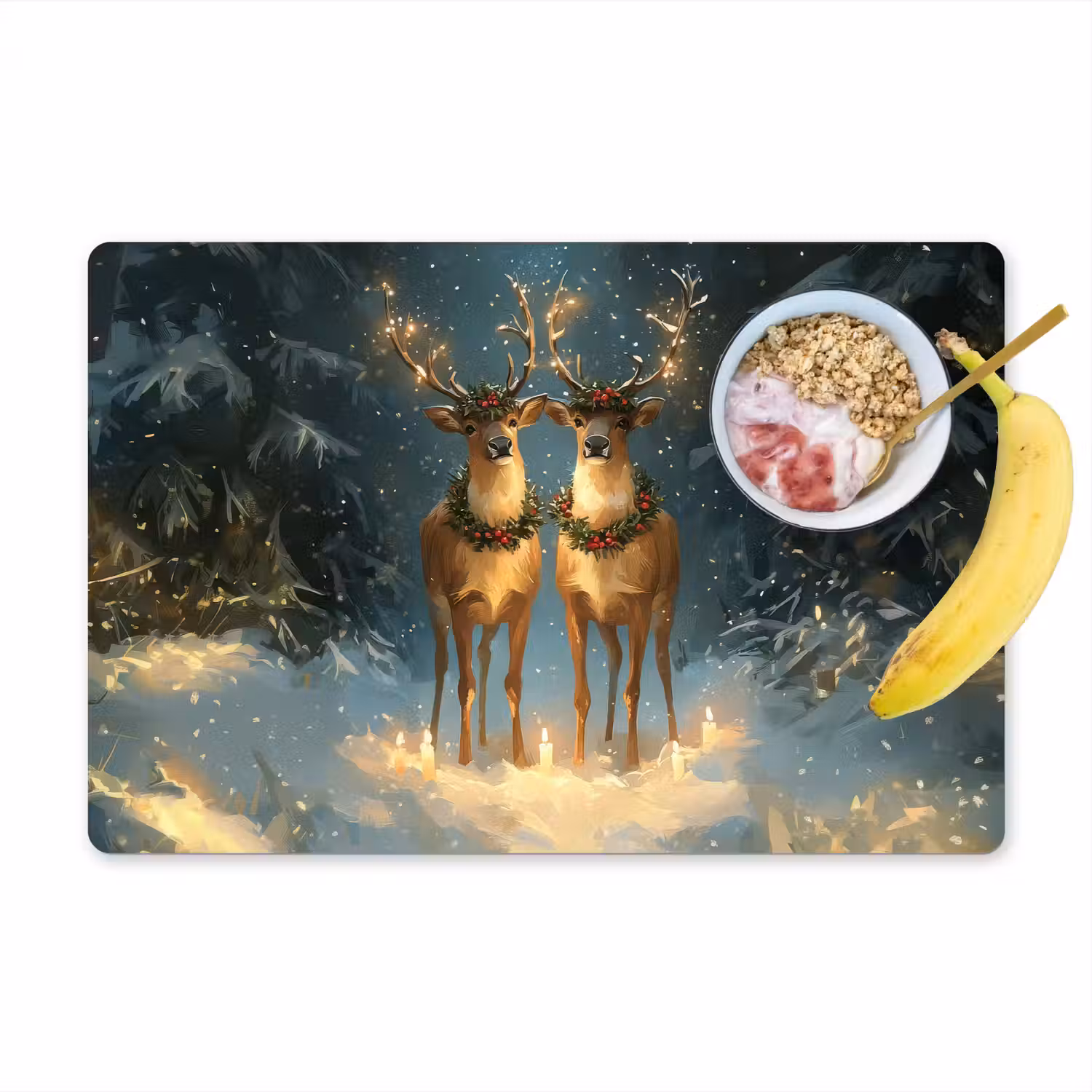 Dennensprookje - Rendier - Nacht Placemat vinyl groot -zzzproduct_Kitchenyeah-website