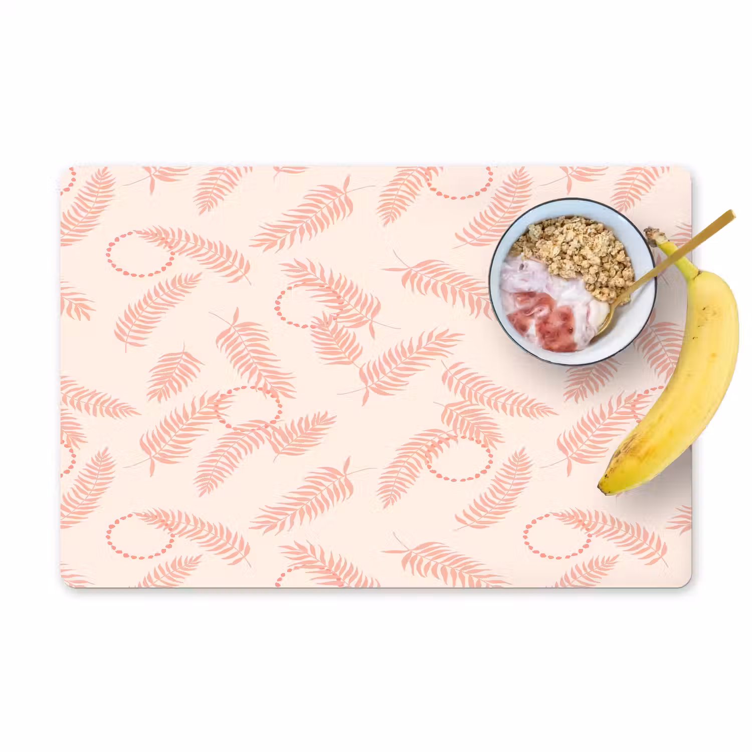 Roze - Veren - Patroon Placemat vinyl groot 368 -zzzproduct_Kitchenyeah-website
