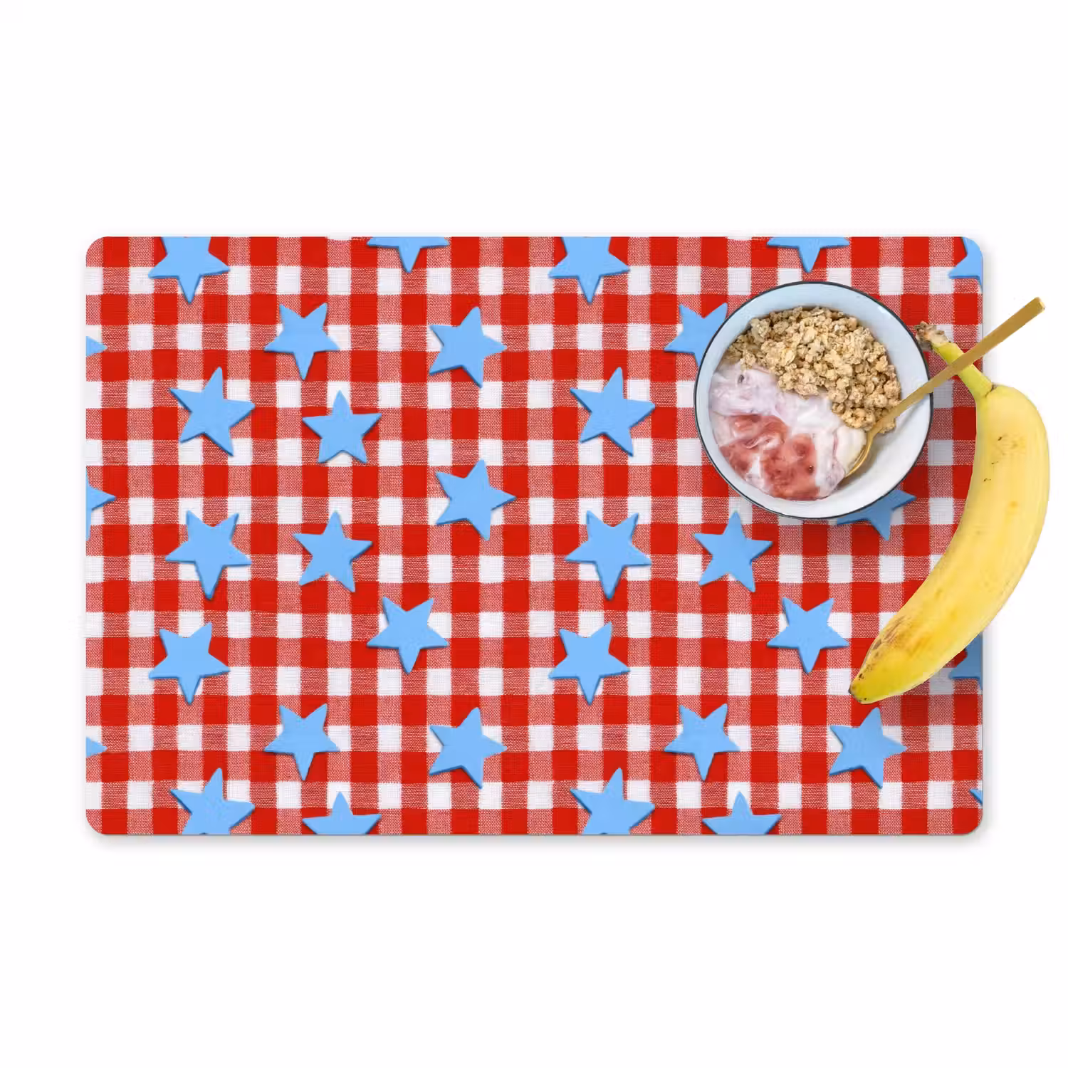 Ruit - Sterren - Rood Placemat vinyl groot 368 -zzzproduct_Kitchenyeah-website