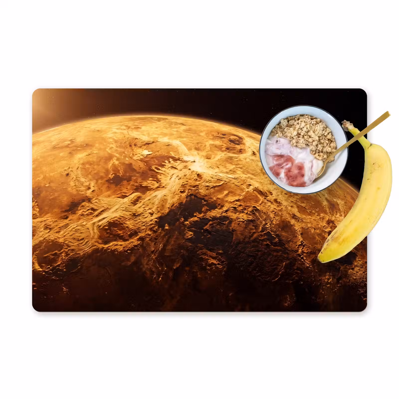 Placemat - 6 pieces - Planet - Space - Orange - Planeet - Ruimte - Oranje Placemat vinyl groot