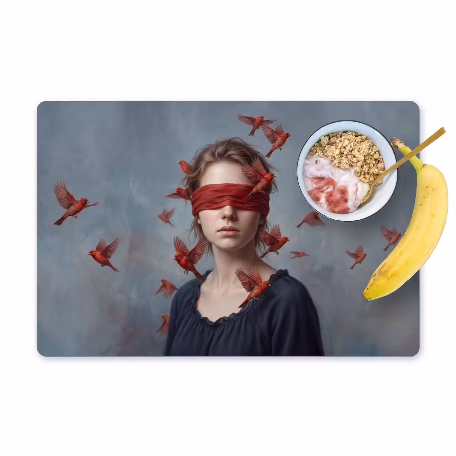 Portret - Krachtig - Rood Placemat vinyl groot -zzzproduct_Kitchenyeah-website