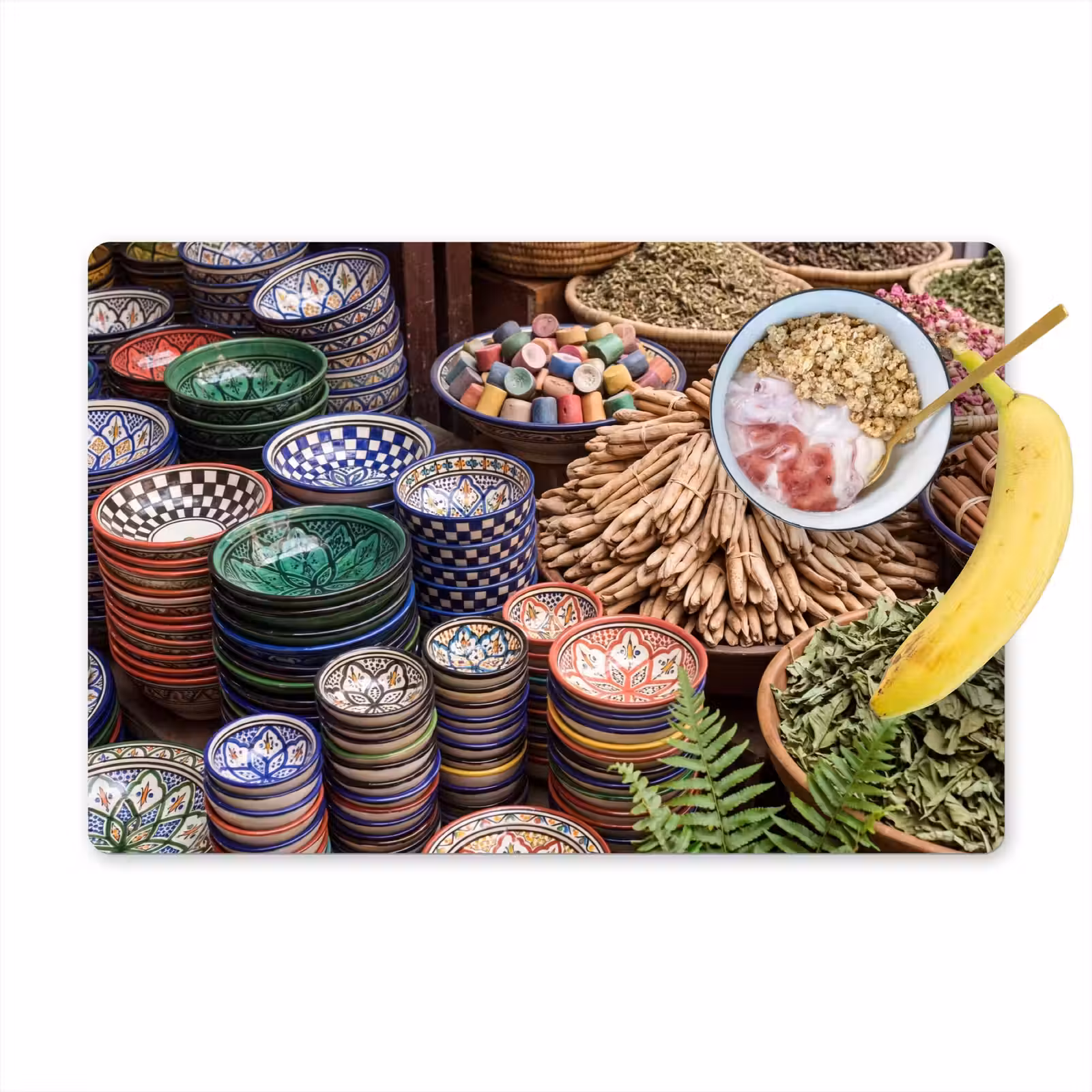 Placemat - 6 pieces - Pottery - Oriental - Colorful - Aardewerk - Oosters - Kleurrijk Placemat vinyl groot