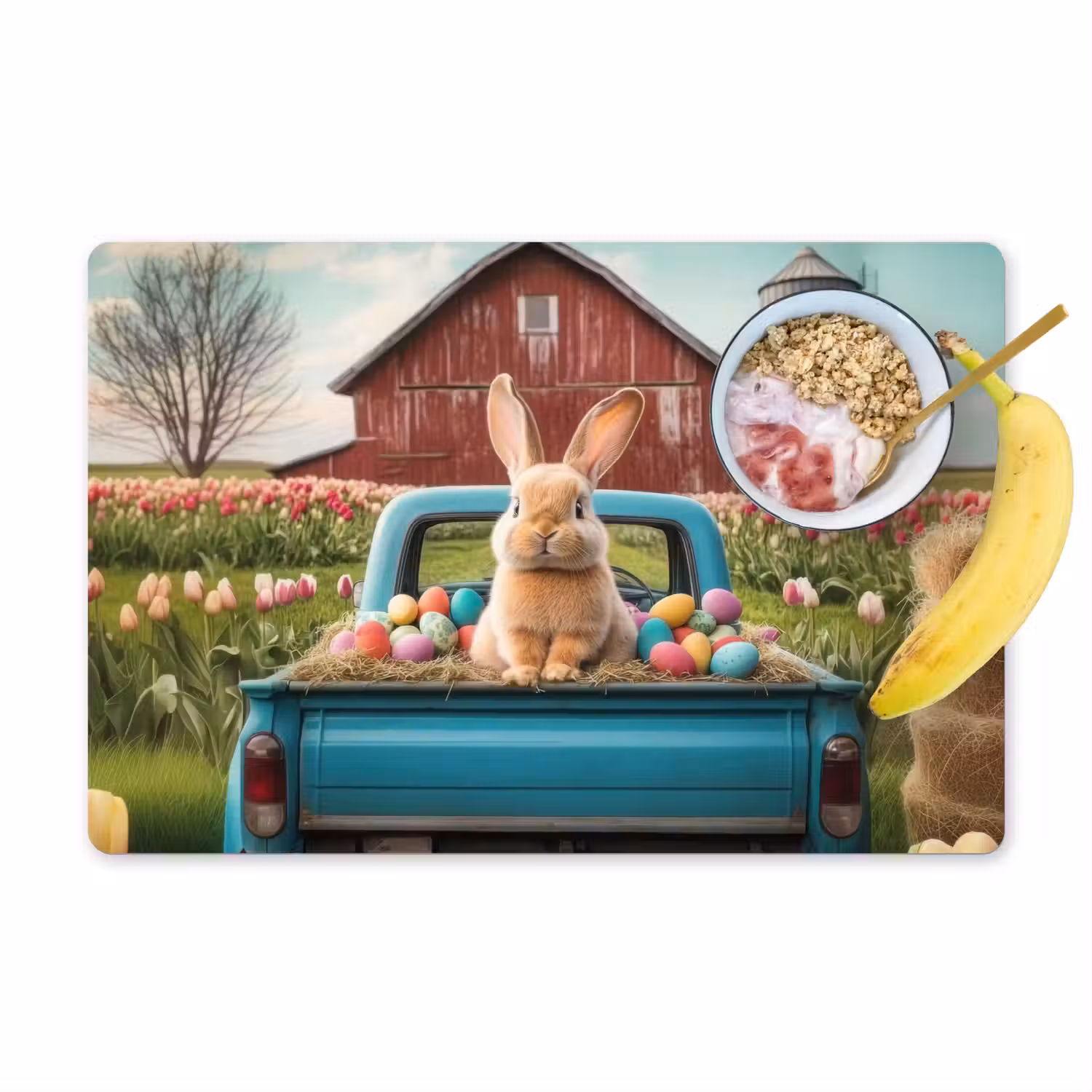 Konijn - Boerderij - Eieren Placemat vinyl groot -zzzproduct_Kitchenyeah-website