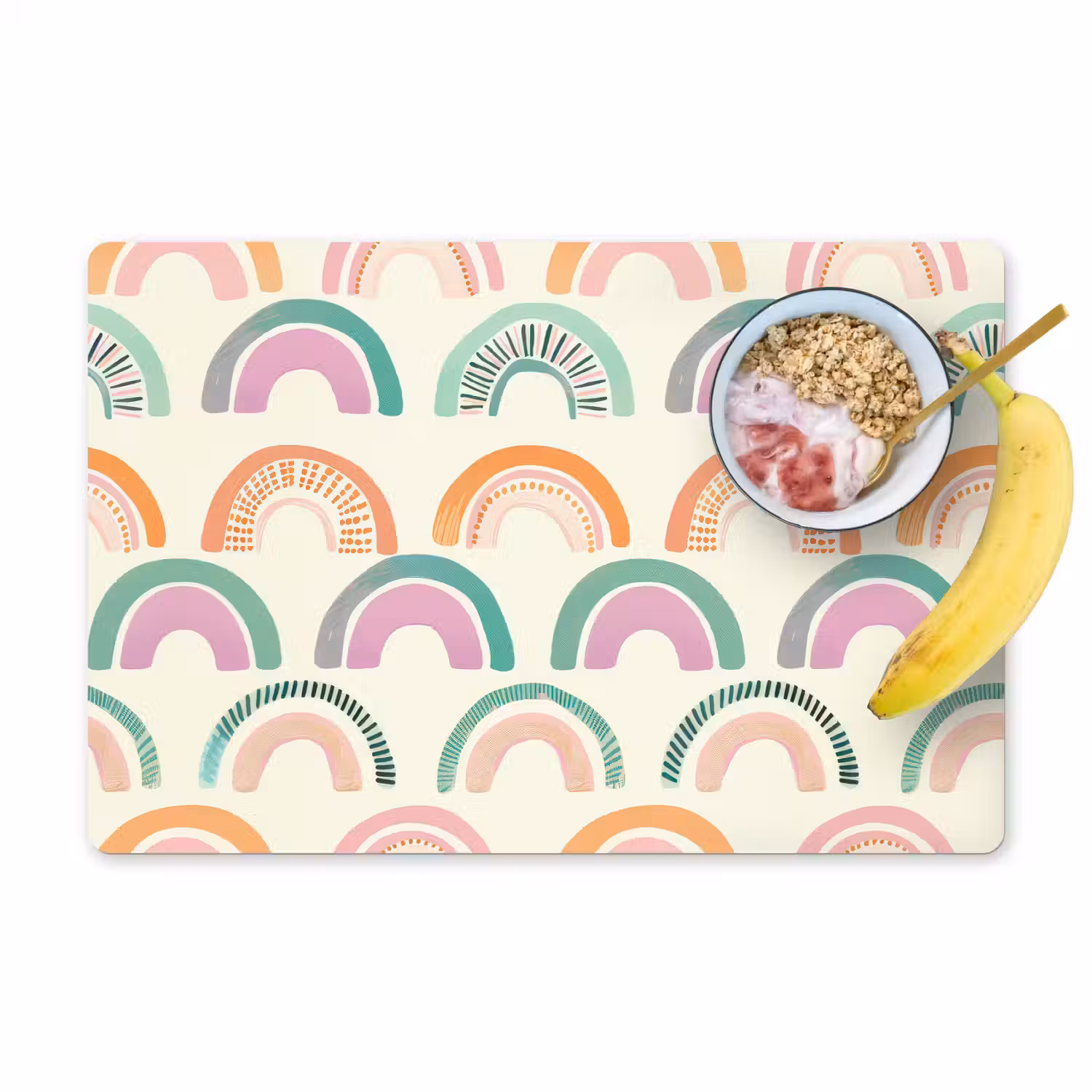 Regenboog - Pastel - Patroon Placemat vinyl groot -zzzproduct_Kitchenyeah-website